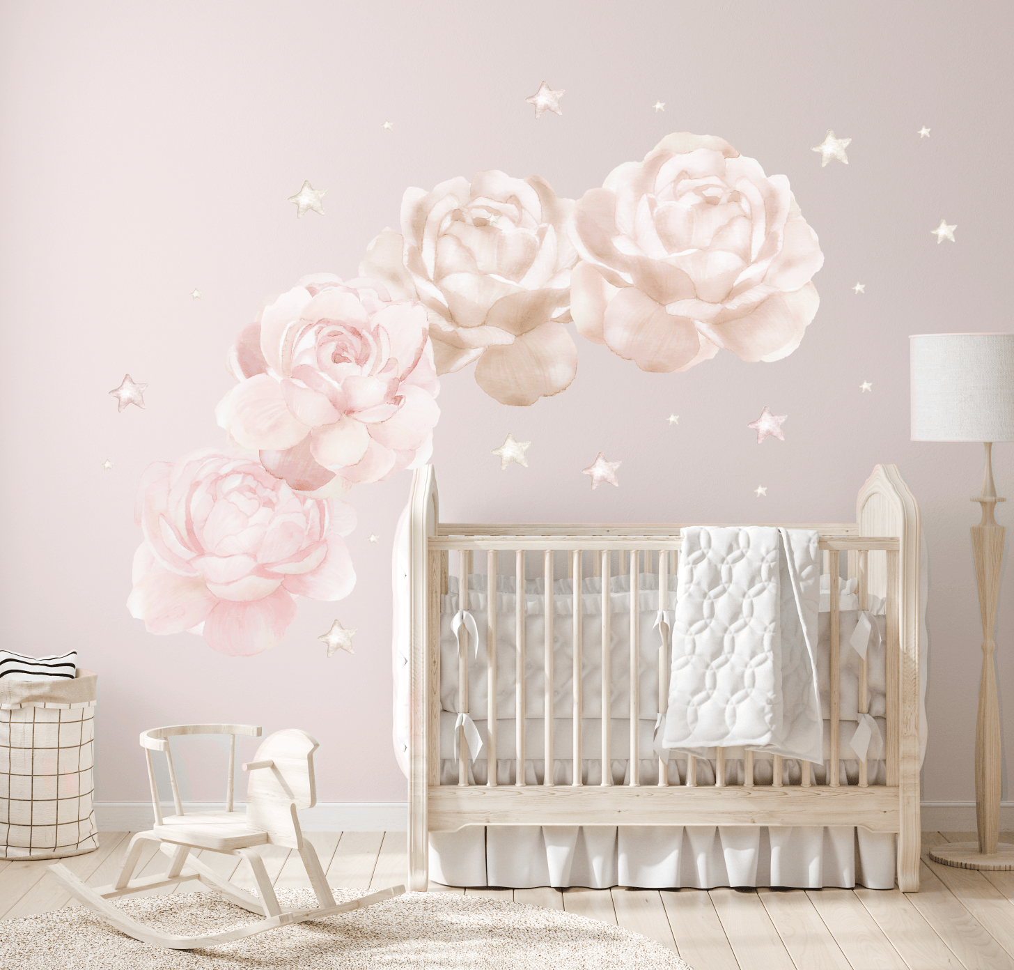 Polka Art Wall Decal Large Pastel Flowers Australian Design Hand Painted Peel & Stick, Removable Wall Decal. Nursery, Kids Playroom, Kids Teens Bedroom