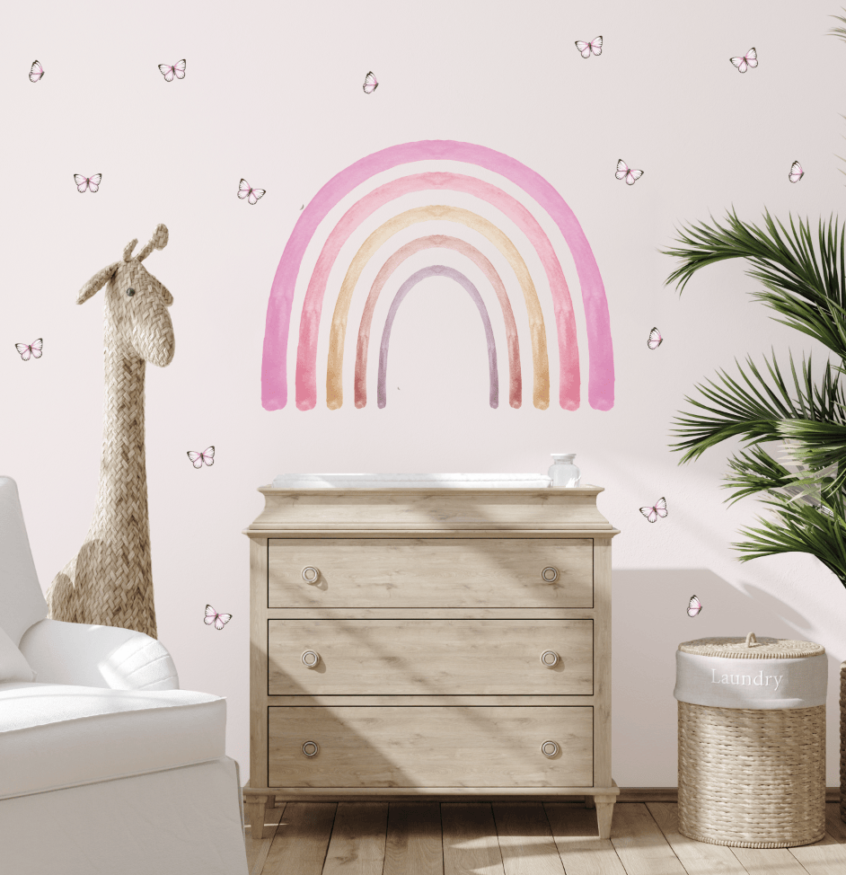 Polka Art Wall Decal Large Rainbow Wall Decals Australian Design Hand Painted Peel & Stick, Removable Wall Decal. Nursery, Kids Playroom, Kids Teens Bedroom