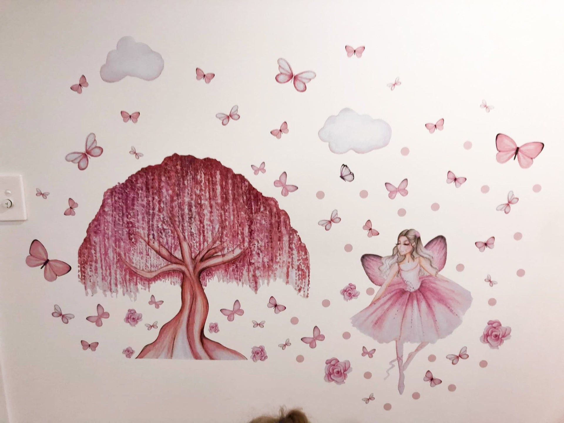 Polka Art Wall Decal Magic Fairy Tree Australian Design Hand Painted Peel & Stick, Removable Wall Decal. Nursery, Kids Playroom, Kids Teens Bedroom