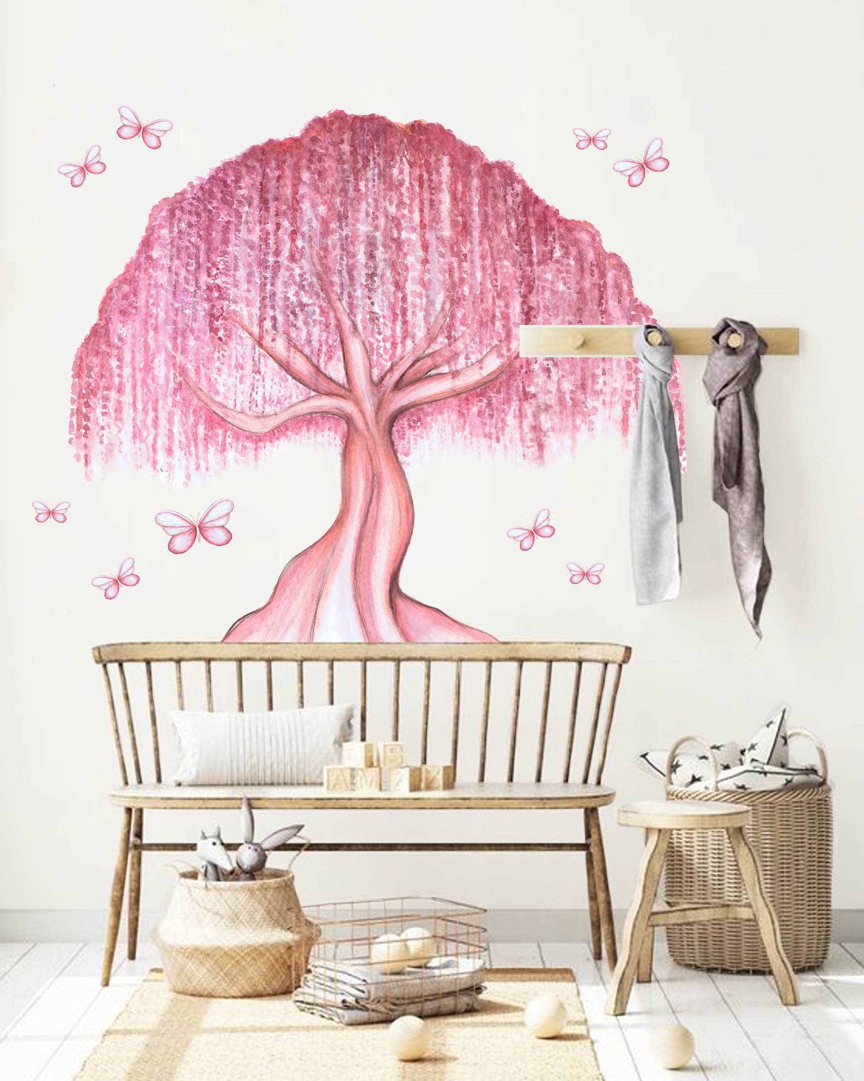Polka Art Wall Decal Magic Fairy Tree Australian Design Hand Painted Peel & Stick, Removable Wall Decal. Nursery, Kids Playroom, Kids Teens Bedroom
