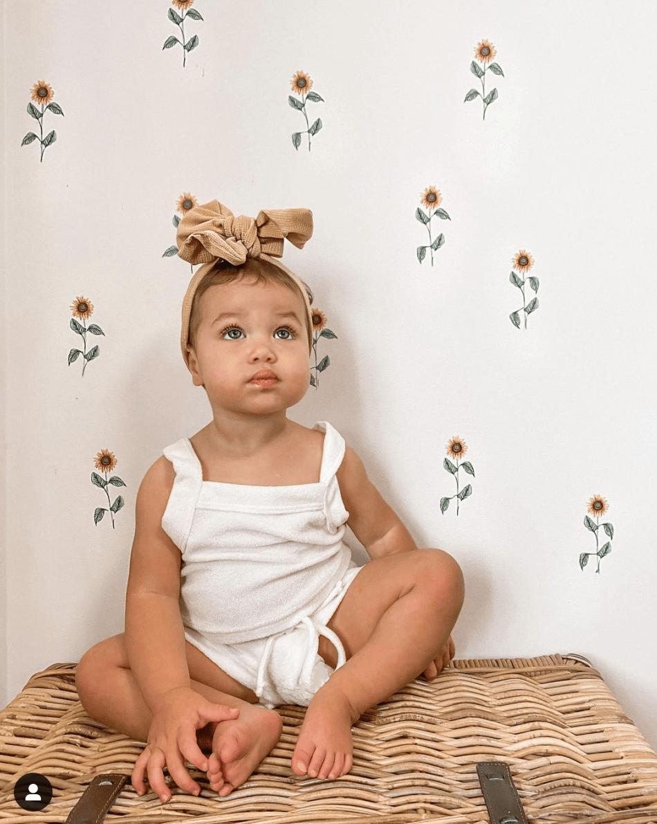 Polka Art Wall Decal Mini Sunflowers Australian Design Hand Painted Peel & Stick, Removable Wall Decal. Nursery, Kids Playroom, Kids Teens Bedroom