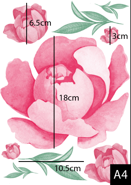 Polka Art Wall Decal Minimal Peonies Australian Design Hand Painted Peel & Stick, Removable Wall Decal. Nursery, Kids Playroom, Kids Teens Bedroom