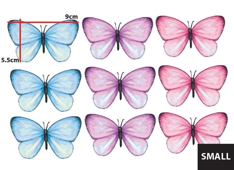 Polka Art Wall Decal Multi Coloured Sprinkled Butterflies Australian Design Hand Painted Peel & Stick, Removable Wall Decal. Nursery, Kids Playroom, Kids Teens Bedroom