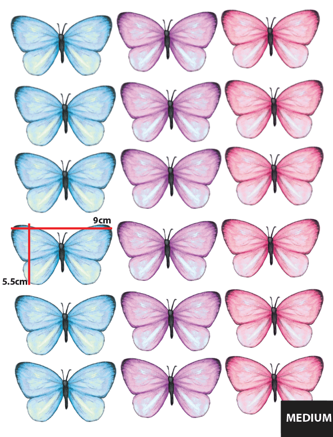 Polka Art Wall Decal Multi Coloured Sprinkled Butterflies Australian Design Hand Painted Peel & Stick, Removable Wall Decal. Nursery, Kids Playroom, Kids Teens Bedroom