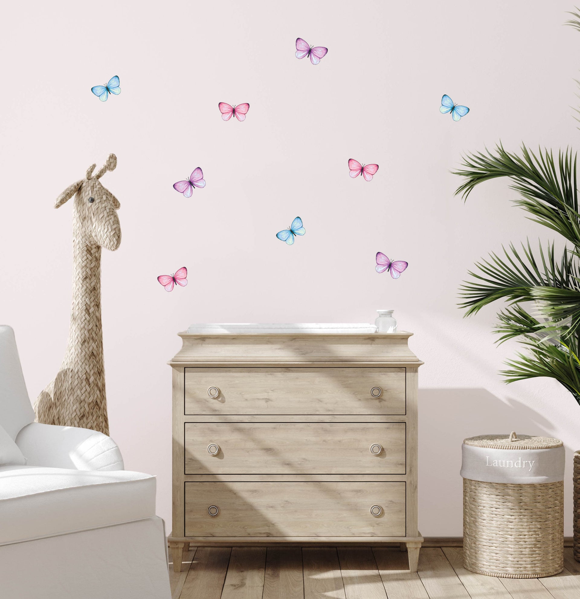 Polka Art Wall Decal Multi Coloured Sprinkled Butterflies Australian Design Hand Painted Peel & Stick, Removable Wall Decal. Nursery, Kids Playroom, Kids Teens Bedroom