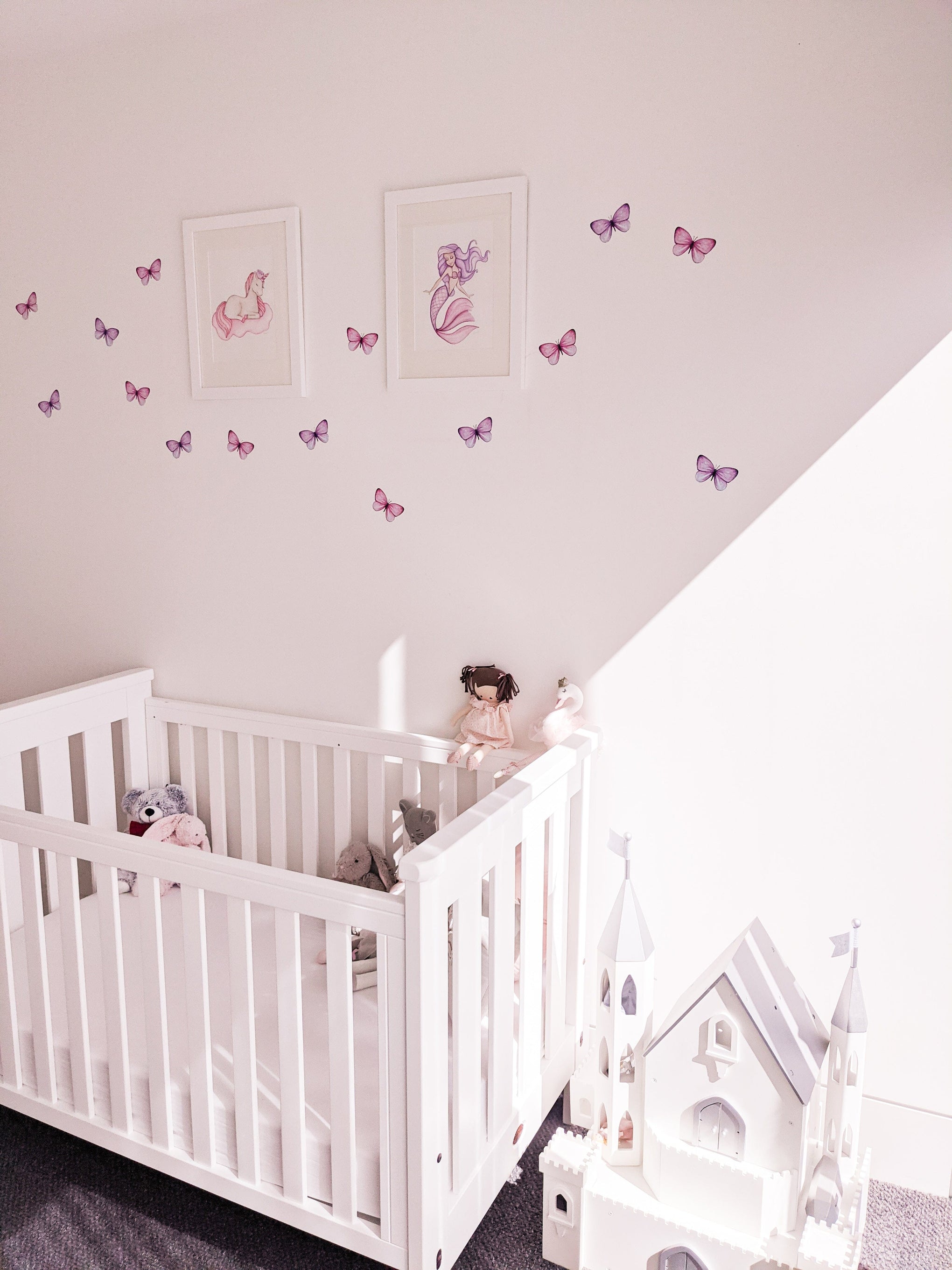 Polka Art Wall Decal Multi Coloured Sprinkled Butterflies Australian Design Hand Painted Peel & Stick, Removable Wall Decal. Nursery, Kids Playroom, Kids Teens Bedroom
