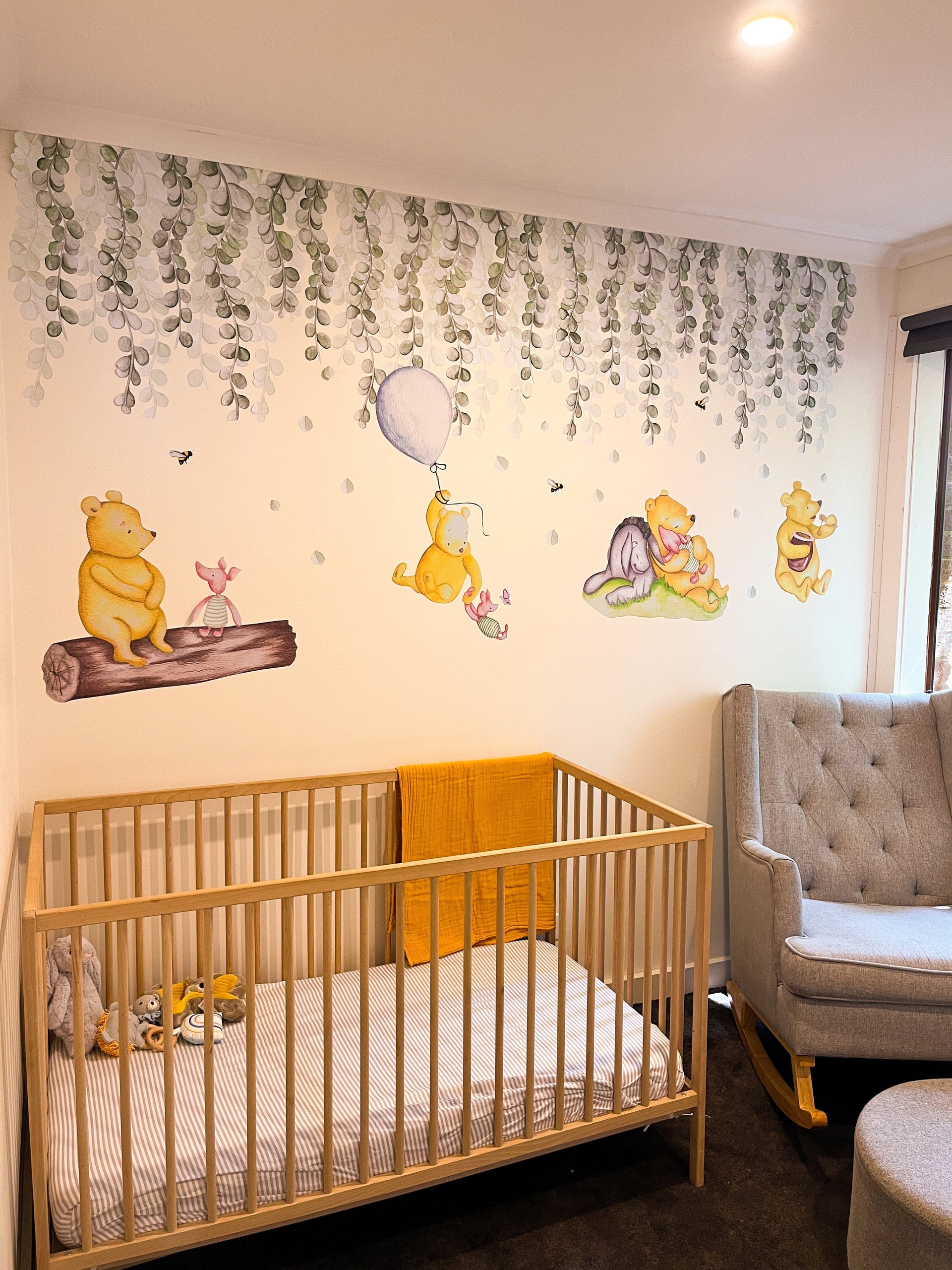 Polka Art Wall Decal One Size (128cm x 65cm) Botanical Greens Australian Design Hand Painted Peel & Stick, Removable Wall Decal. Nursery, Kids Playroom, Kids Teens Bedroom