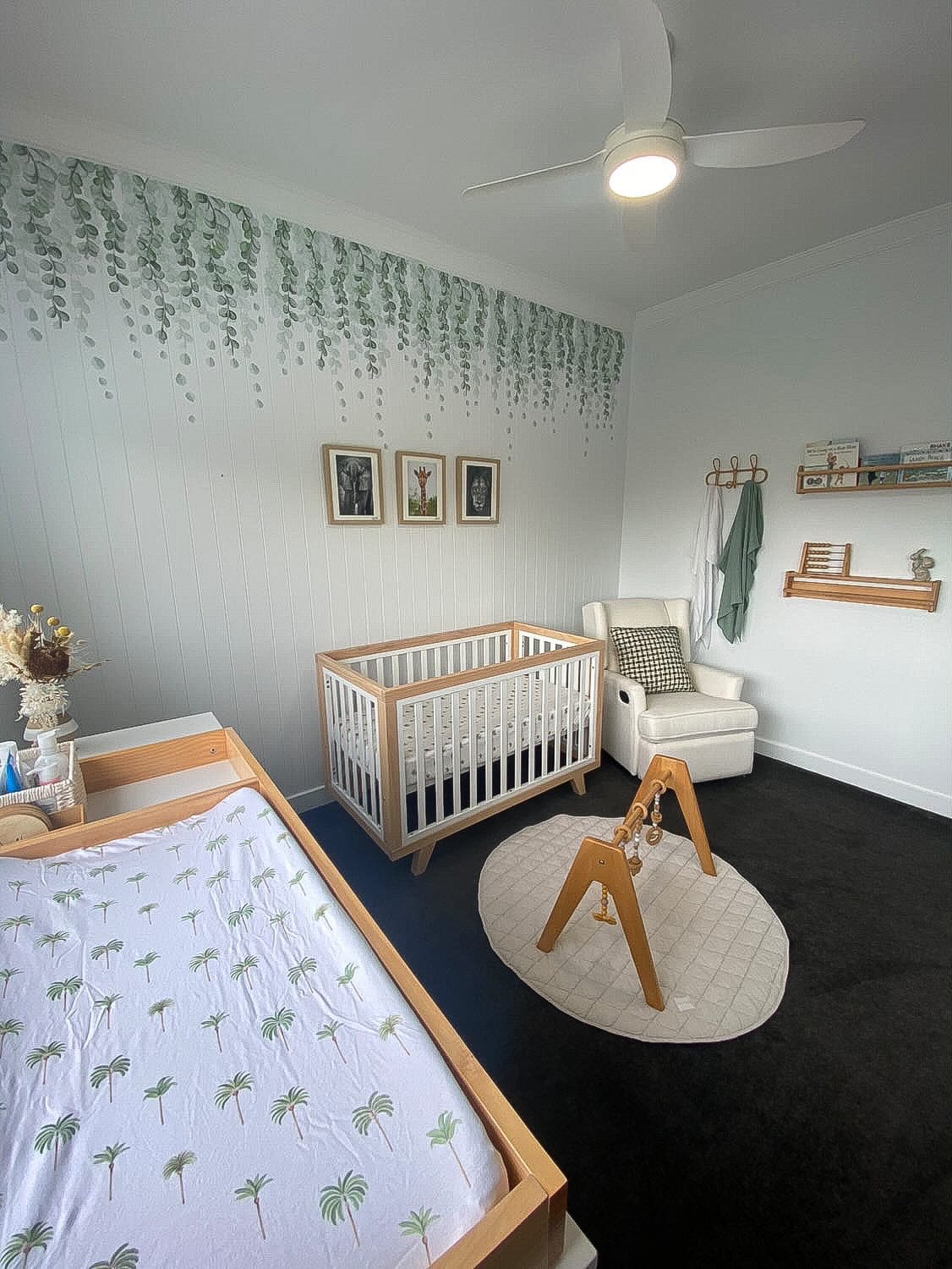 Polka Art Wall Decal One Size (128cm x 65cm) Botanical Greens Australian Design Hand Painted Peel & Stick, Removable Wall Decal. Nursery, Kids Playroom, Kids Teens Bedroom