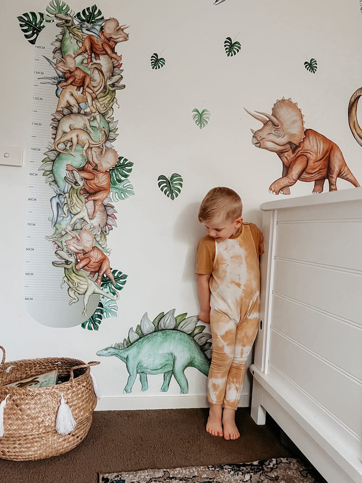 Polka Art Wall Decal One Size Dinosaur Height Chart Australian Design Hand Painted Peel & Stick, Removable Wall Decal. Nursery, Kids Playroom, Kids Teens Bedroom