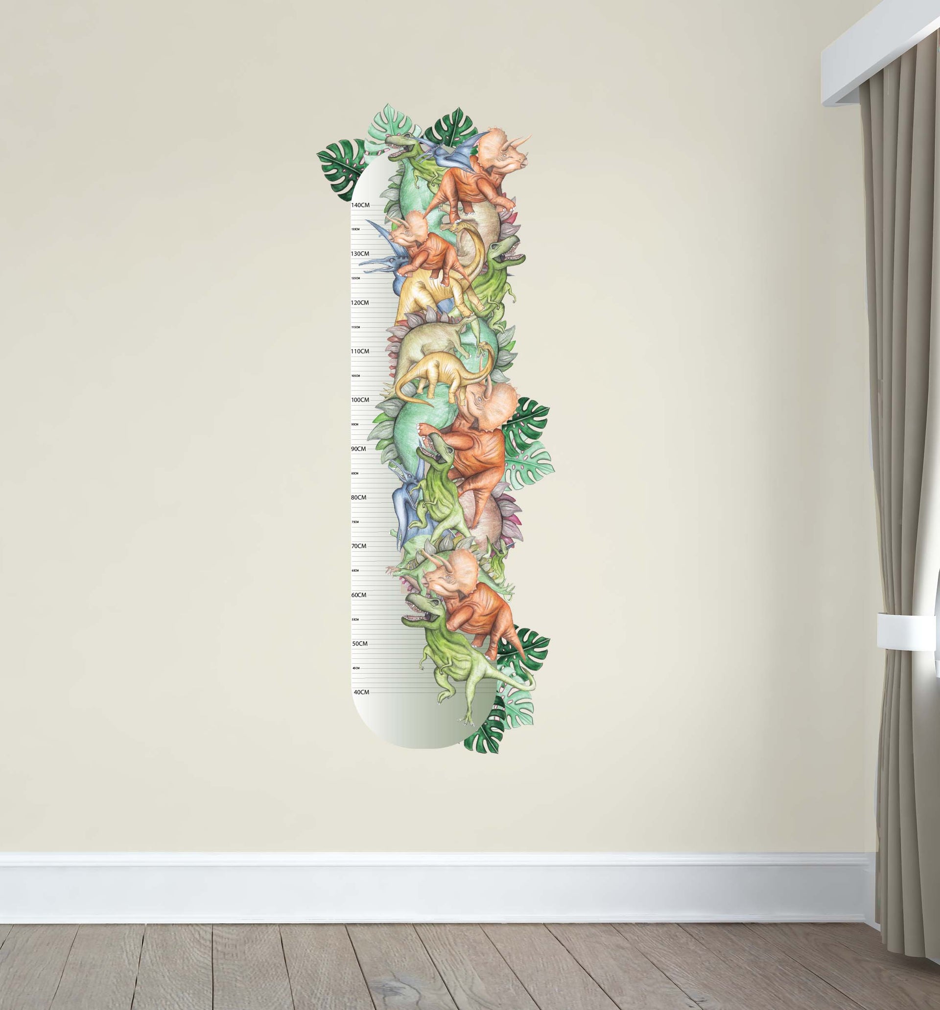 Polka Art Wall Decal One Size Dinosaur Height Chart Australian Design Hand Painted Peel & Stick, Removable Wall Decal. Nursery, Kids Playroom, Kids Teens Bedroom
