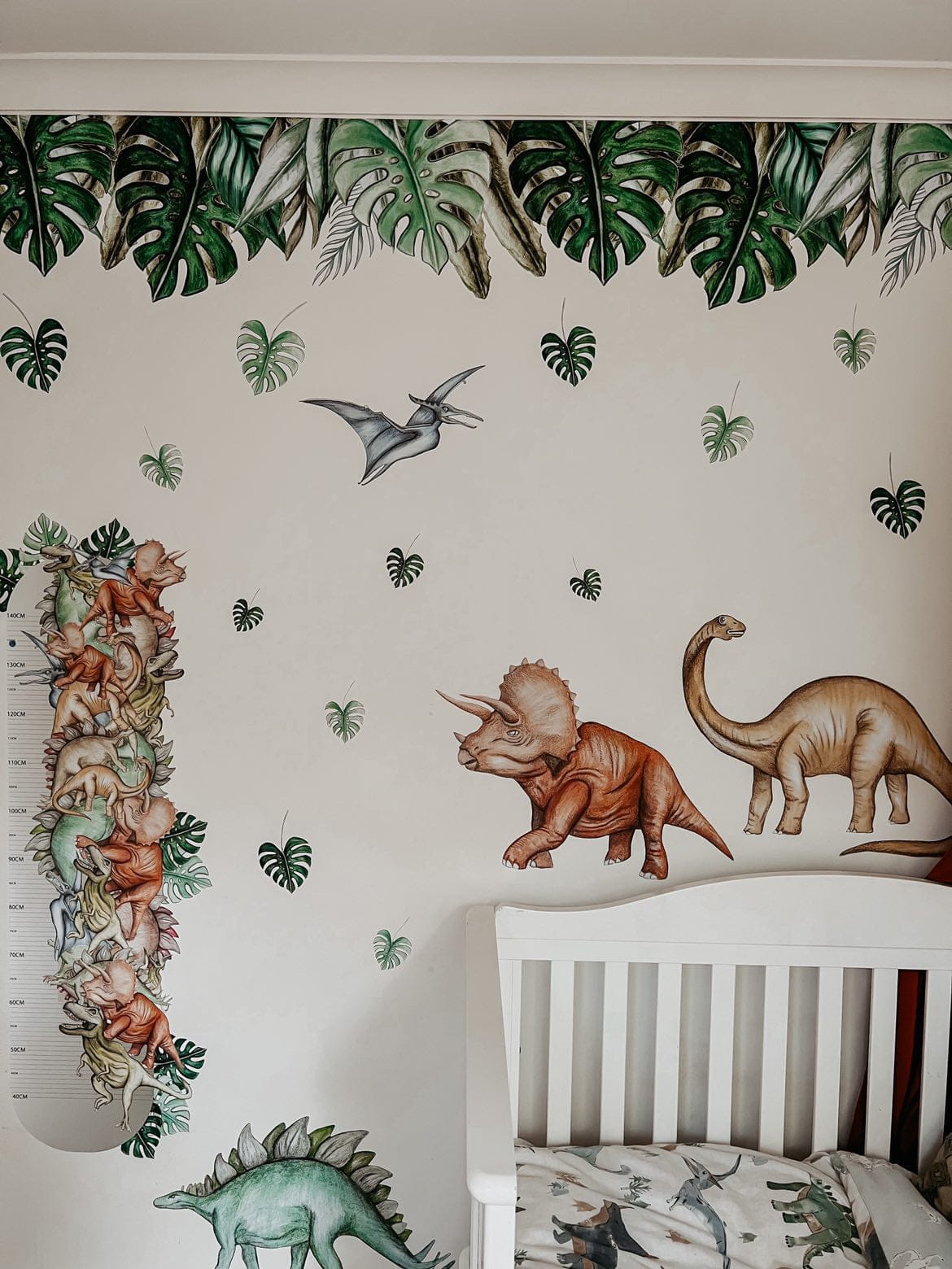 Polka Art Wall Decal One Size Dinosaur Height Chart Australian Design Hand Painted Peel & Stick, Removable Wall Decal. Nursery, Kids Playroom, Kids Teens Bedroom