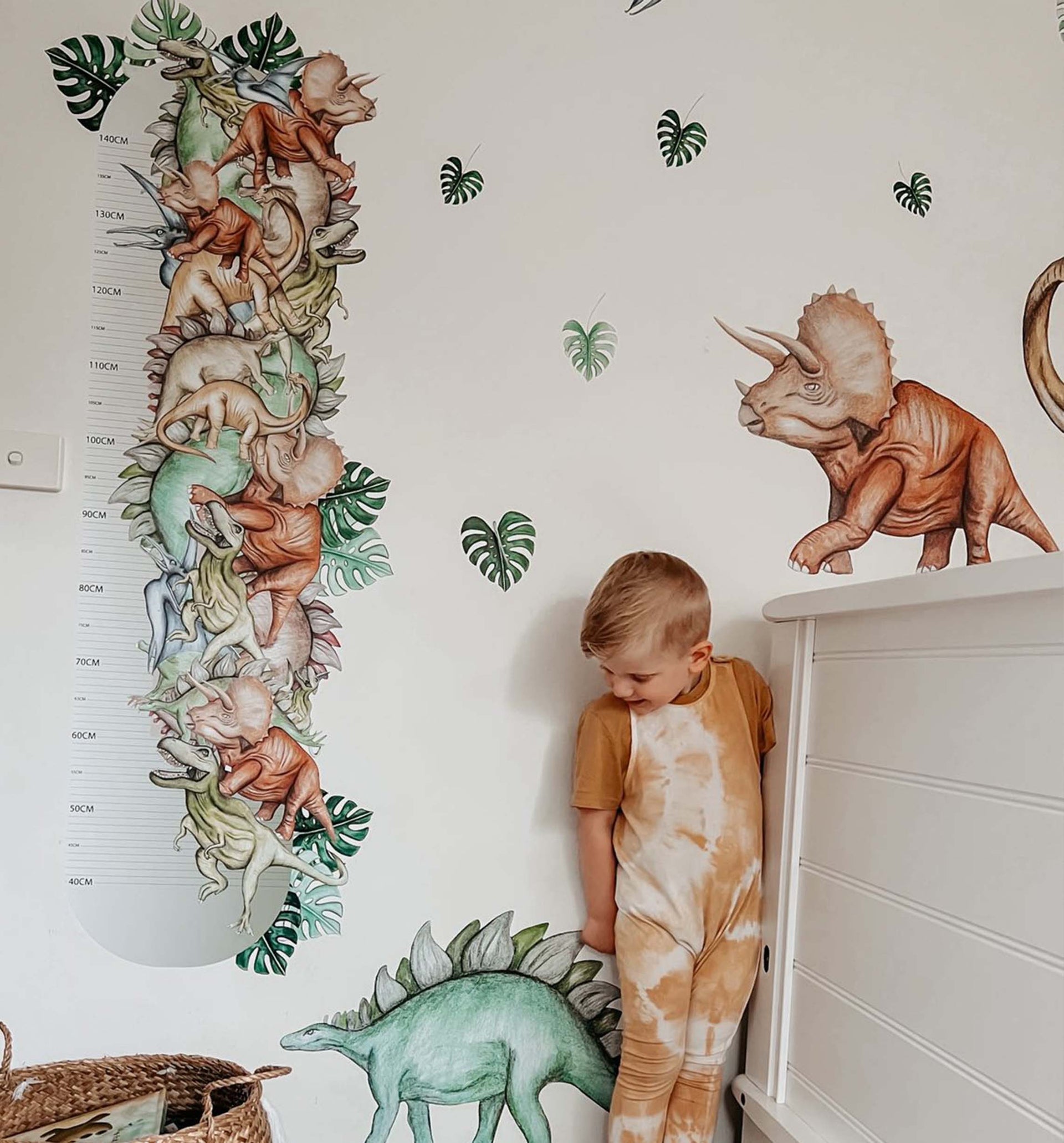 Polka Art Wall Decal One Size Dinosaur Height Chart Australian Design Hand Painted Peel & Stick, Removable Wall Decal. Nursery, Kids Playroom, Kids Teens Bedroom