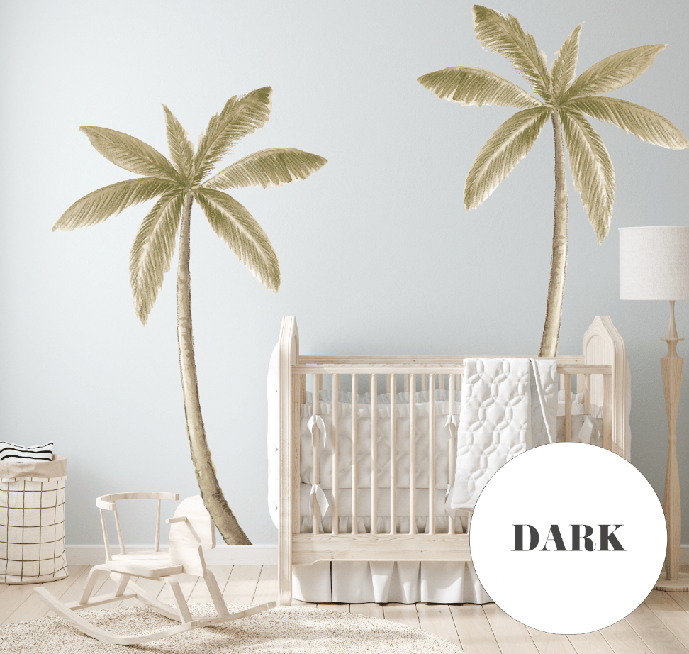 Polka Art Wall Decal One Size (Full Palm Tree = 190cm Tall) DARK Large Palm Tree Wall Decals Australian Design Hand Painted Peel & Stick, Removable Wall Decal. Nursery, Kids Playroom, Kids Teens Bedroom