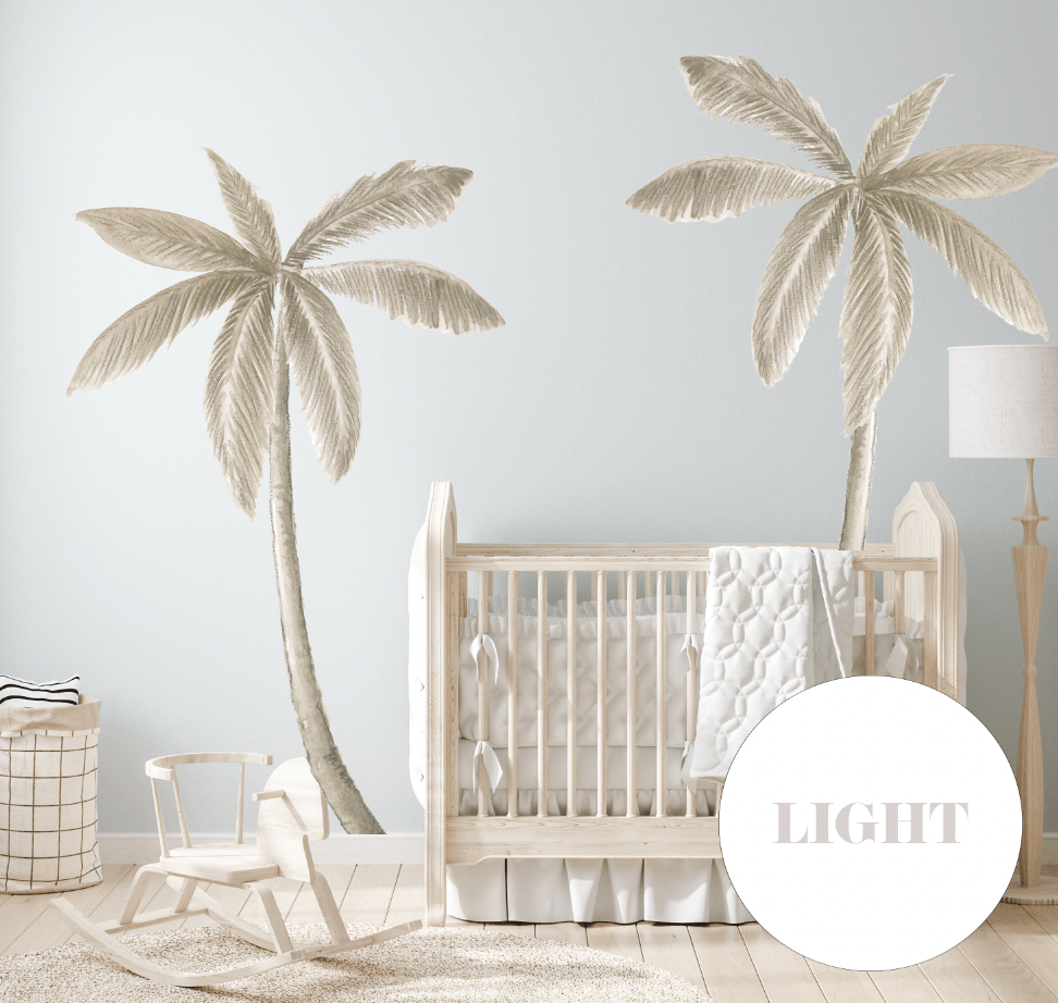 Polka Art Wall Decal One Size (Full Palm Tree = 190cm Tall) LIGHT Large Palm Tree Wall Decals Australian Design Hand Painted Peel & Stick, Removable Wall Decal. Nursery, Kids Playroom, Kids Teens Bedroom