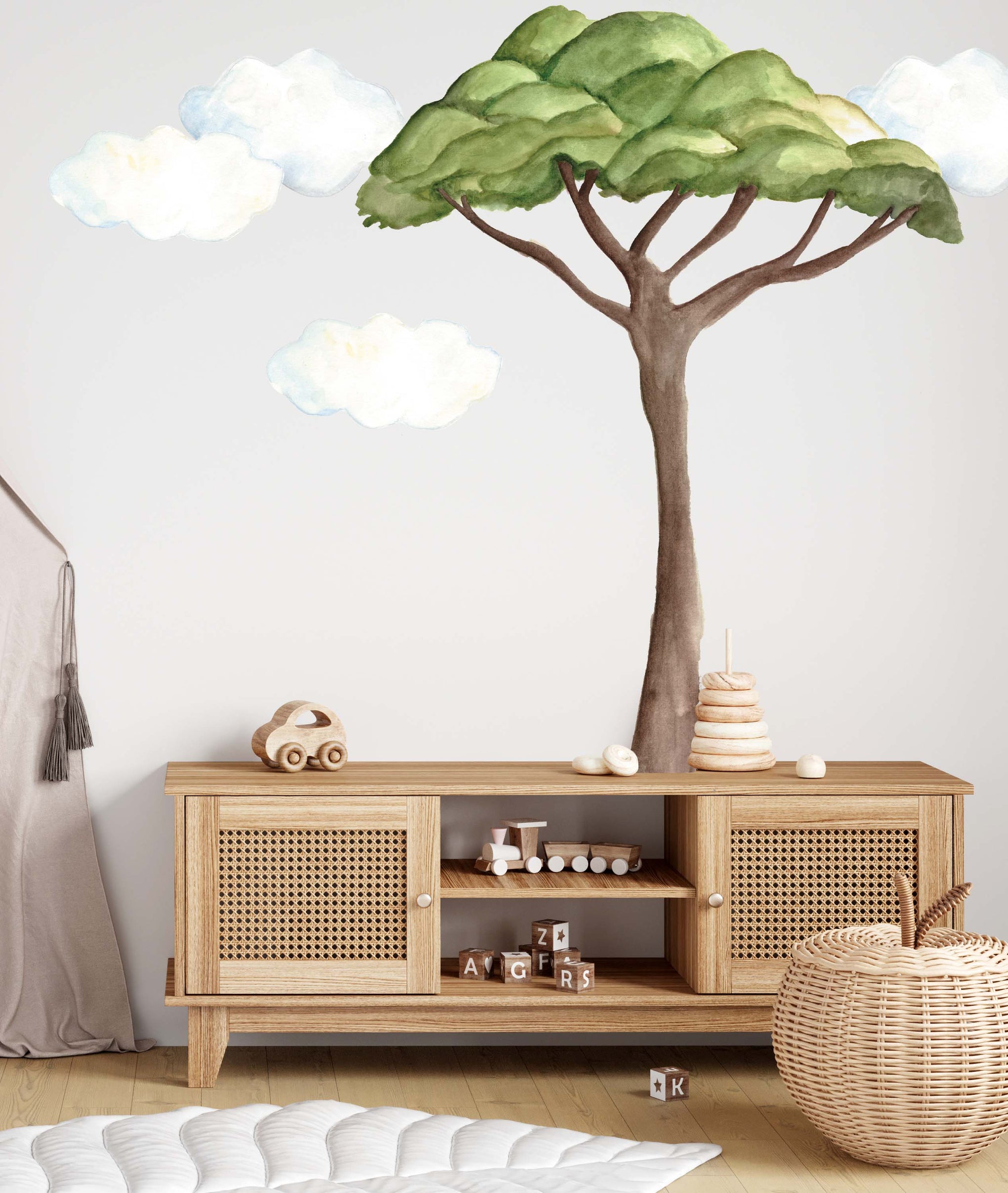 Polka Art Wall Decal One Size Jungle Tree Wall Decal Australian Design Hand Painted Peel & Stick, Removable Wall Decal. Nursery, Kids Playroom, Kids Teens Bedroom