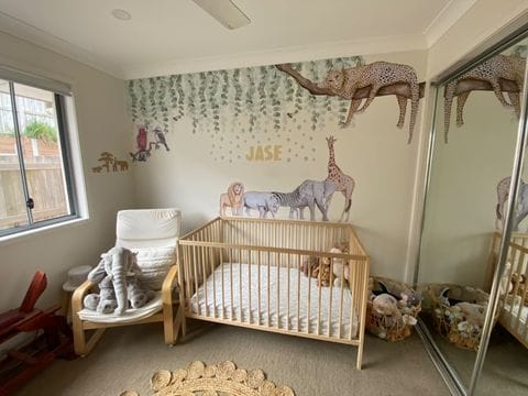 Polka Art Wall Decal One Size Sleepy Leopard Australian Design Hand Painted Peel & Stick, Removable Wall Decal. Nursery, Kids Playroom, Kids Teens Bedroom