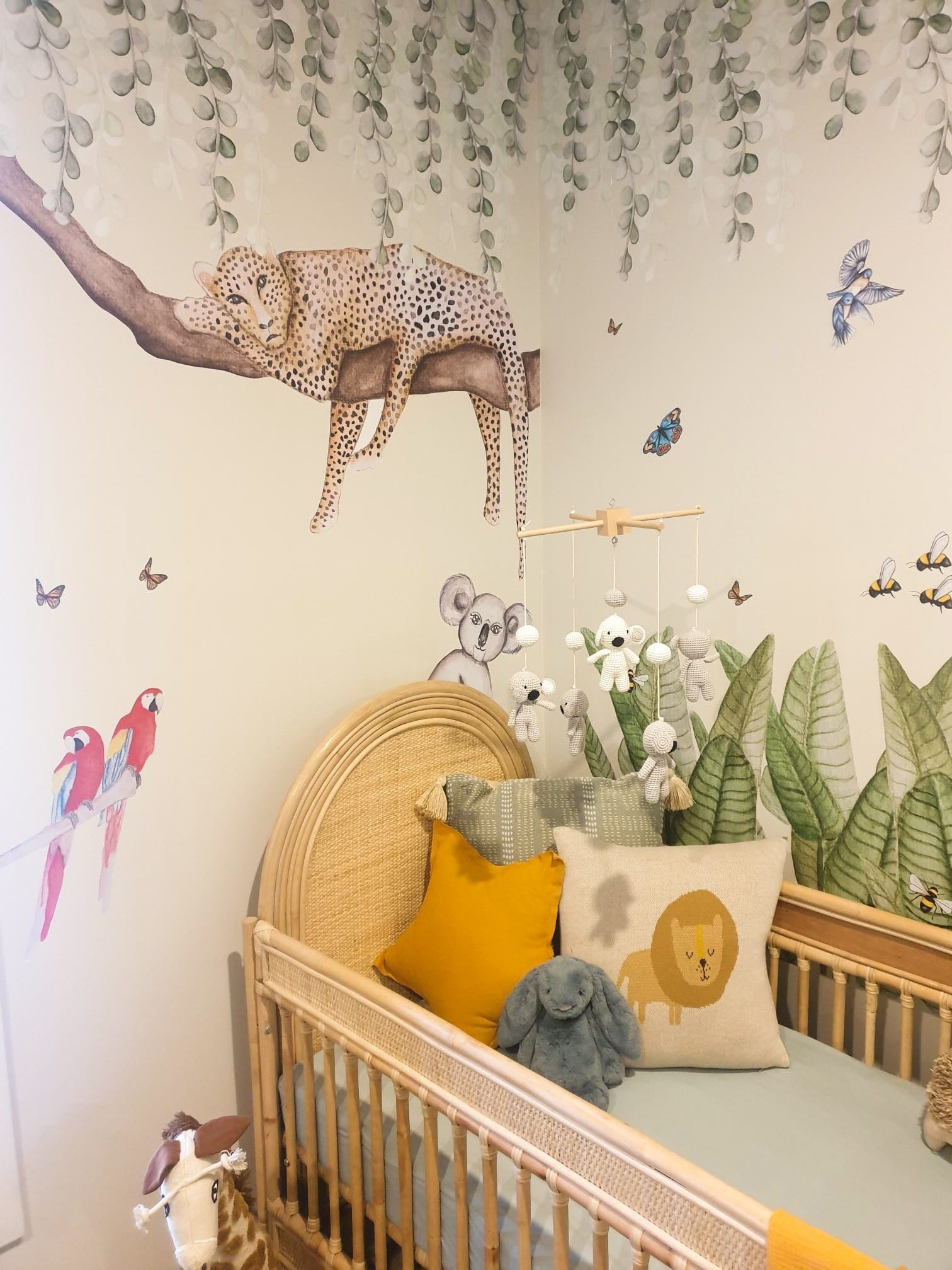 Polka Art Wall Decal One Size Sleepy Leopard Australian Design Hand Painted Peel & Stick, Removable Wall Decal. Nursery, Kids Playroom, Kids Teens Bedroom