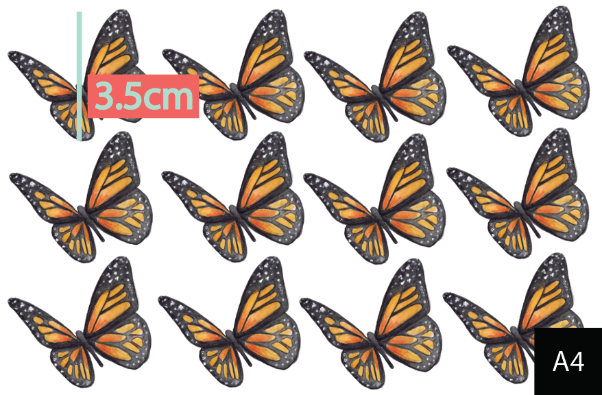 Polka Art Wall Decal Orange Butterflies Australian Design Hand Painted Peel & Stick, Removable Wall Decal. Nursery, Kids Playroom, Kids Teens Bedroom