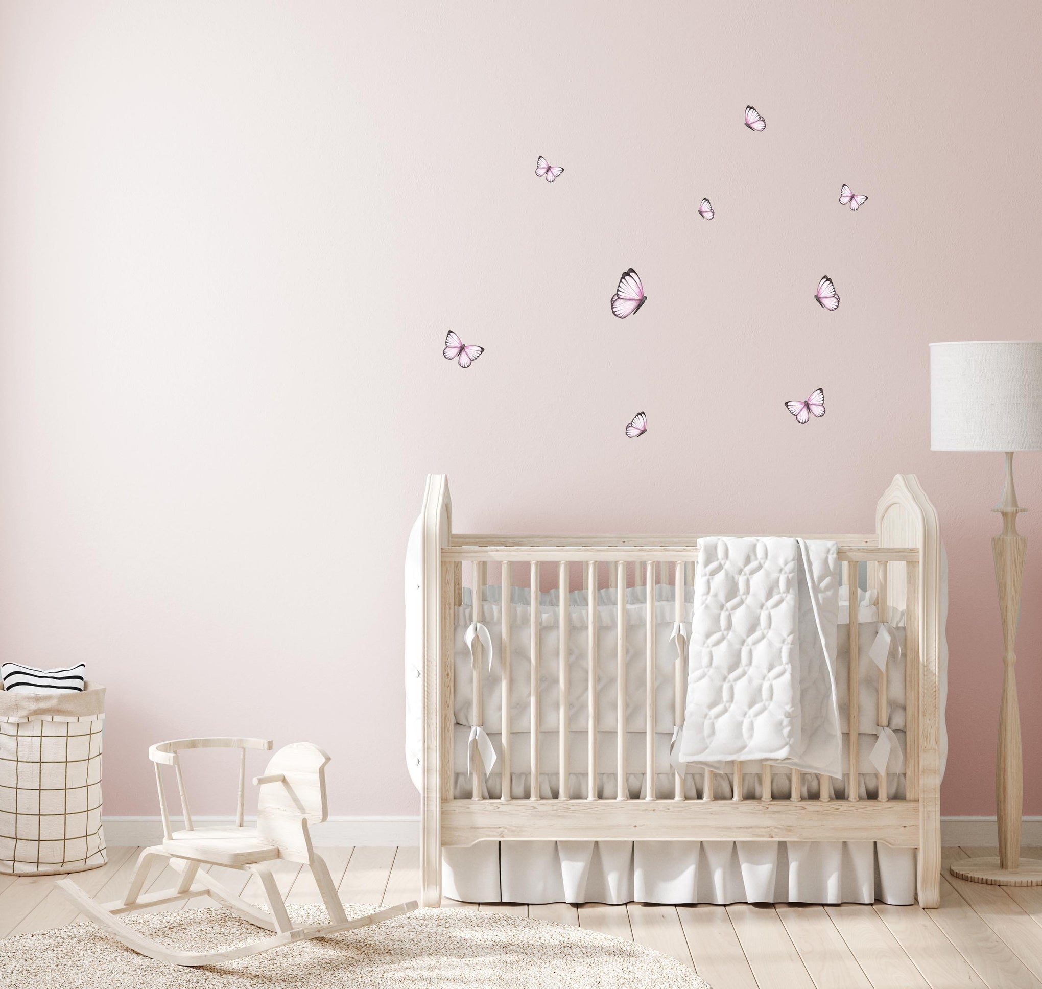Polka Art Wall Decal Pastel Butterflies Australian Design Hand Painted Peel & Stick, Removable Wall Decal. Nursery, Kids Playroom, Kids Teens Bedroom