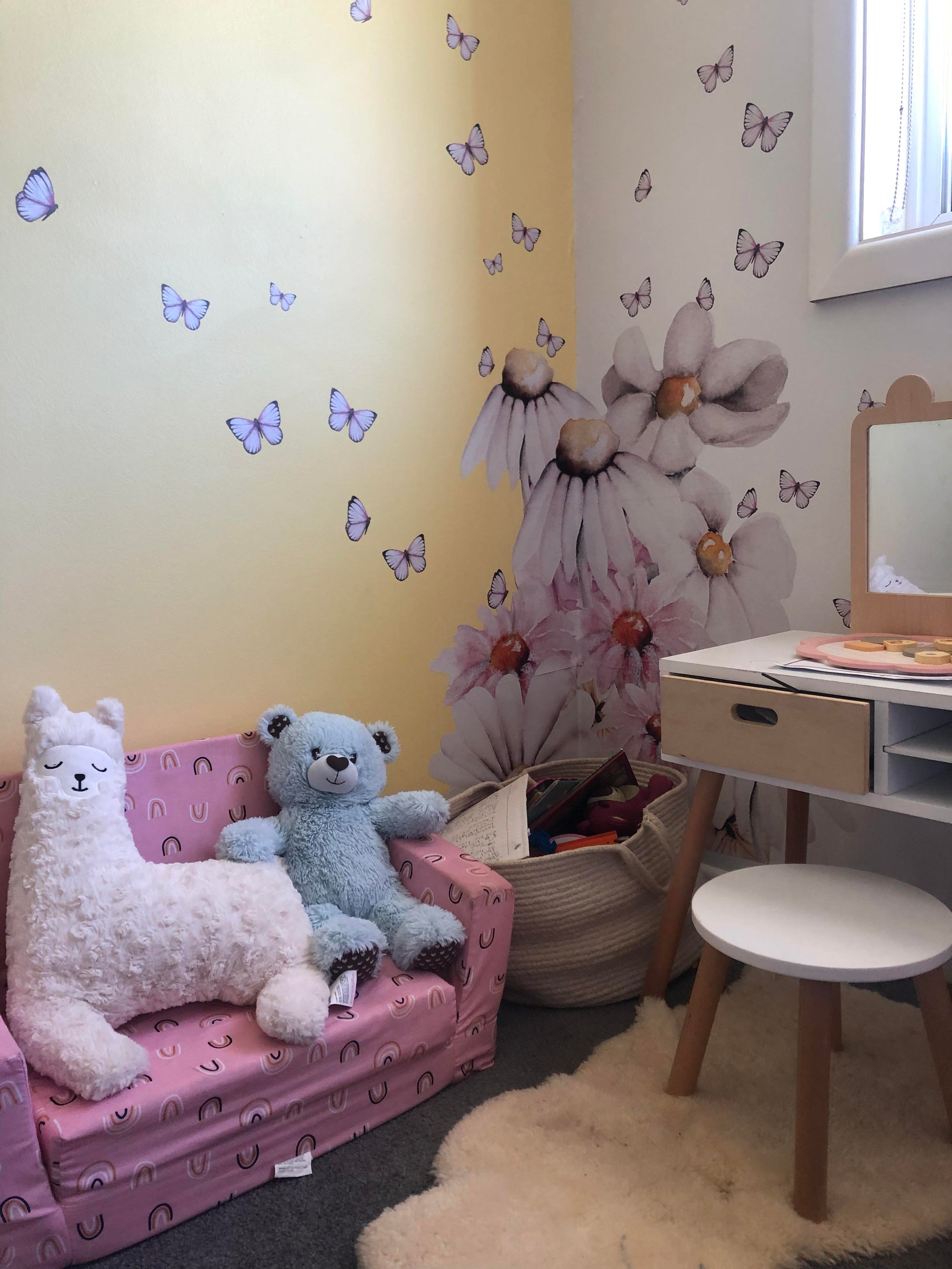 Polka Art Wall Decal Pastel Butterflies Australian Design Hand Painted Peel & Stick, Removable Wall Decal. Nursery, Kids Playroom, Kids Teens Bedroom