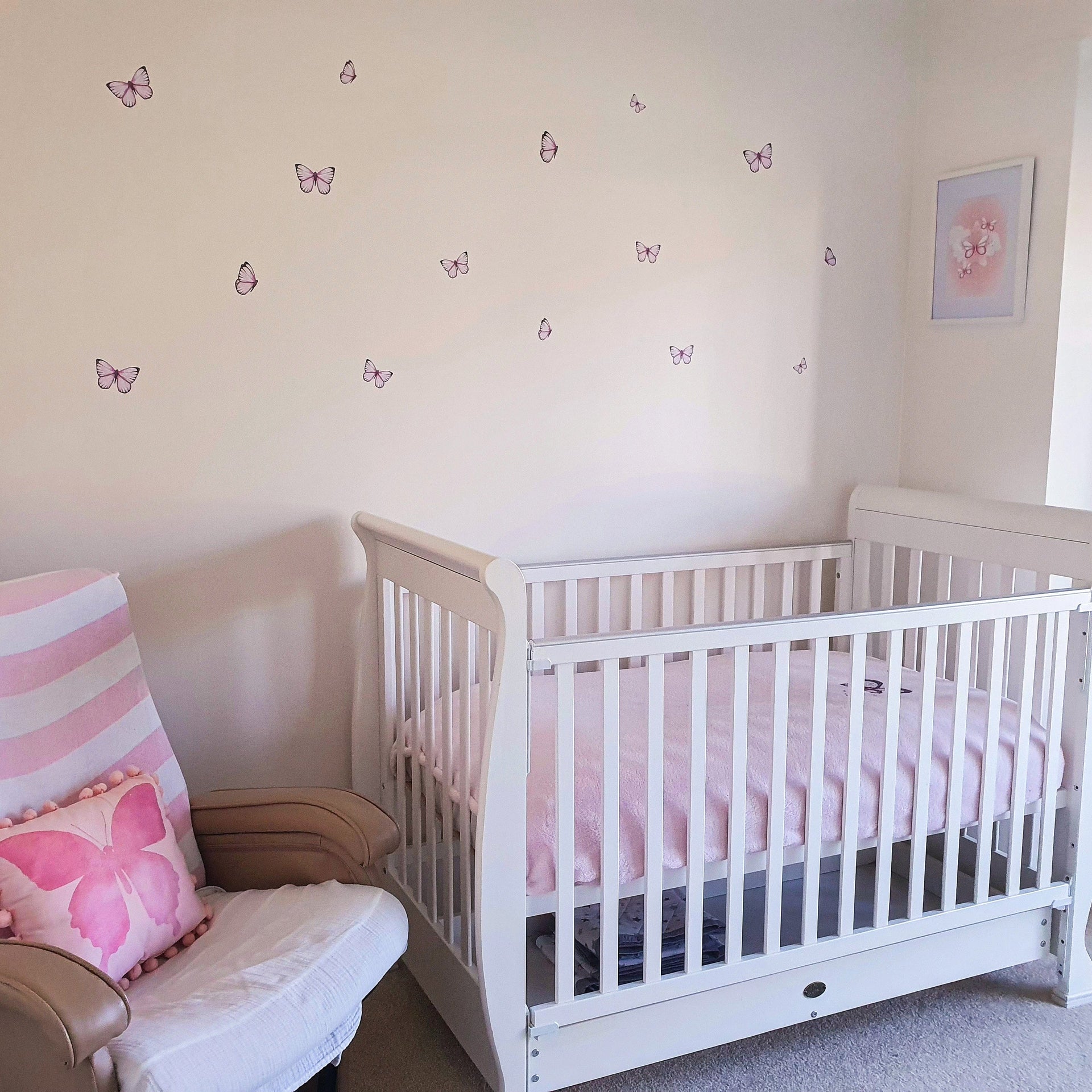 Polka Art Wall Decal Pastel Butterflies Australian Design Hand Painted Peel & Stick, Removable Wall Decal. Nursery, Kids Playroom, Kids Teens Bedroom
