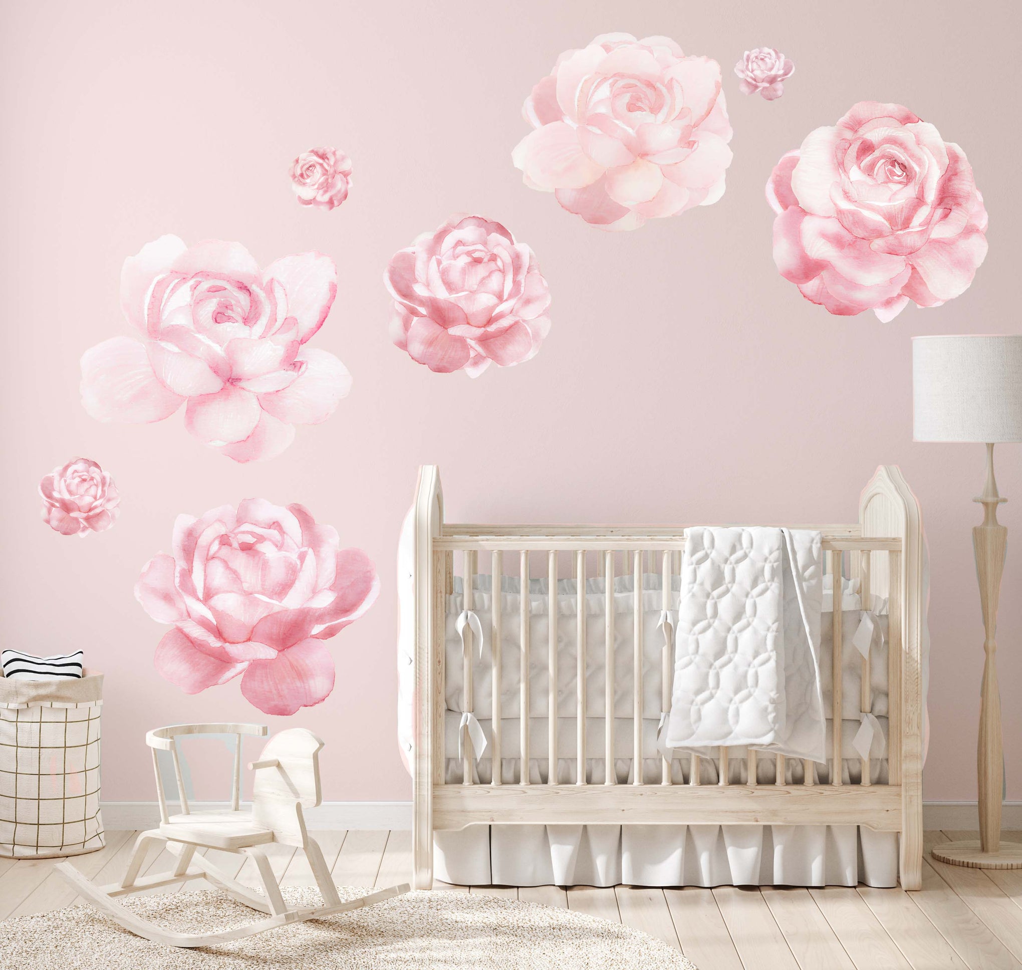 Polka Art Wall Decal Pastel Rose Wall Decals Australian Design Hand Painted Peel & Stick, Removable Wall Decal. Nursery, Kids Playroom, Kids Teens Bedroom
