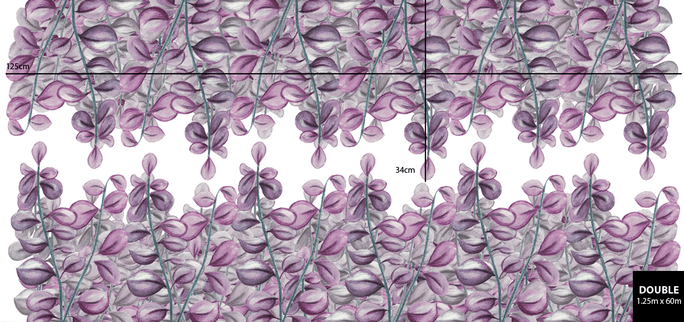 Polka Art Wall Decal Purple Florals Australian Design Hand Painted Peel & Stick, Removable Wall Decal. Nursery, Kids Playroom, Kids Teens Bedroom