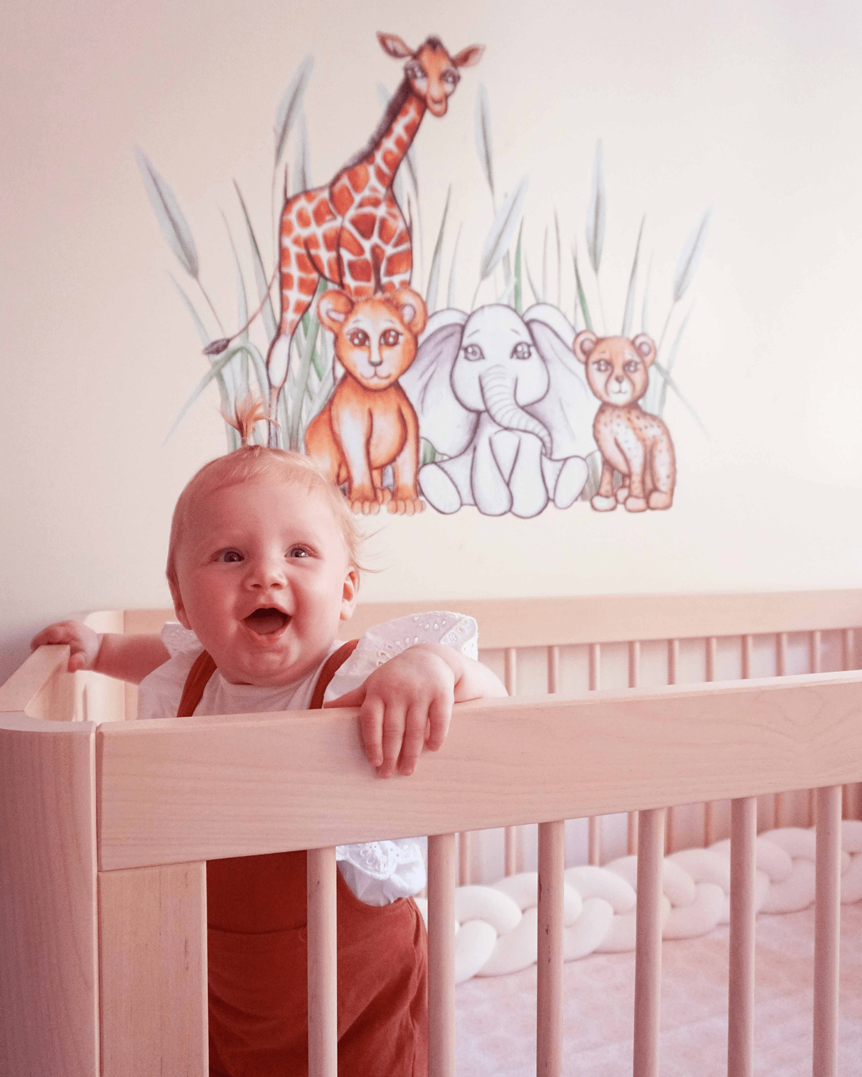 Polka Art Wall Decal Serengeti Safari Australian Design Hand Painted Peel & Stick, Removable Wall Decal. Nursery, Kids Playroom, Kids Teens Bedroom