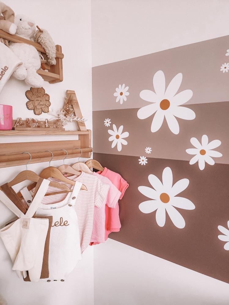 Polka Art Wall Decal Simple Daisy's Australian Design Hand Painted Peel & Stick, Removable Wall Decal. Nursery, Kids Playroom, Kids Teens Bedroom
