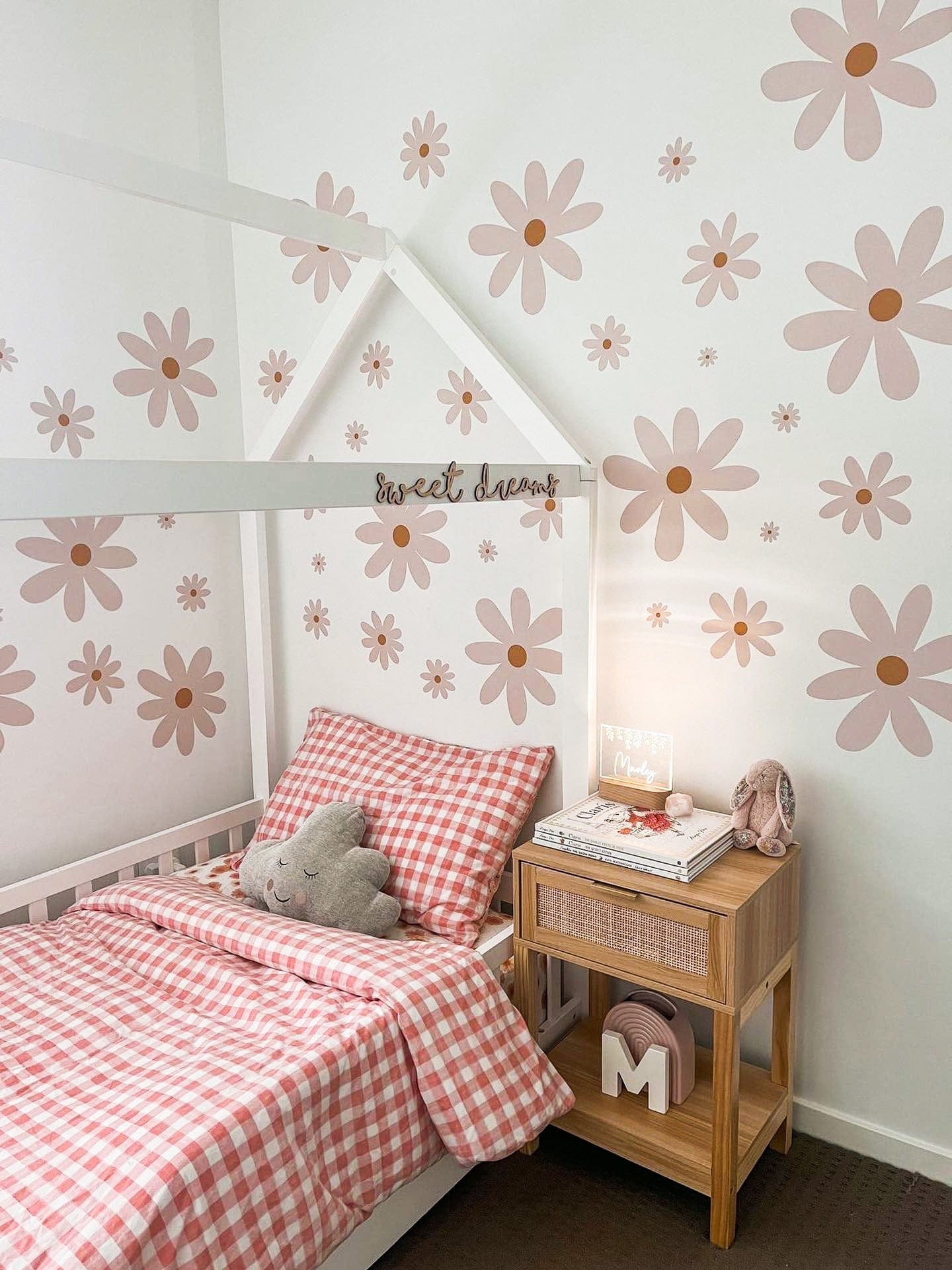 Polka Art Wall Decal Simple Daisy's Australian Design Hand Painted Peel & Stick, Removable Wall Decal. Nursery, Kids Playroom, Kids Teens Bedroom