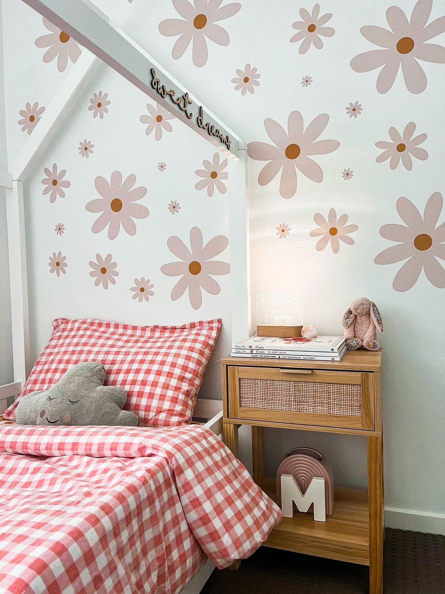 Polka Art Wall Decal Simple Daisy's Australian Design Hand Painted Peel & Stick, Removable Wall Decal. Nursery, Kids Playroom, Kids Teens Bedroom