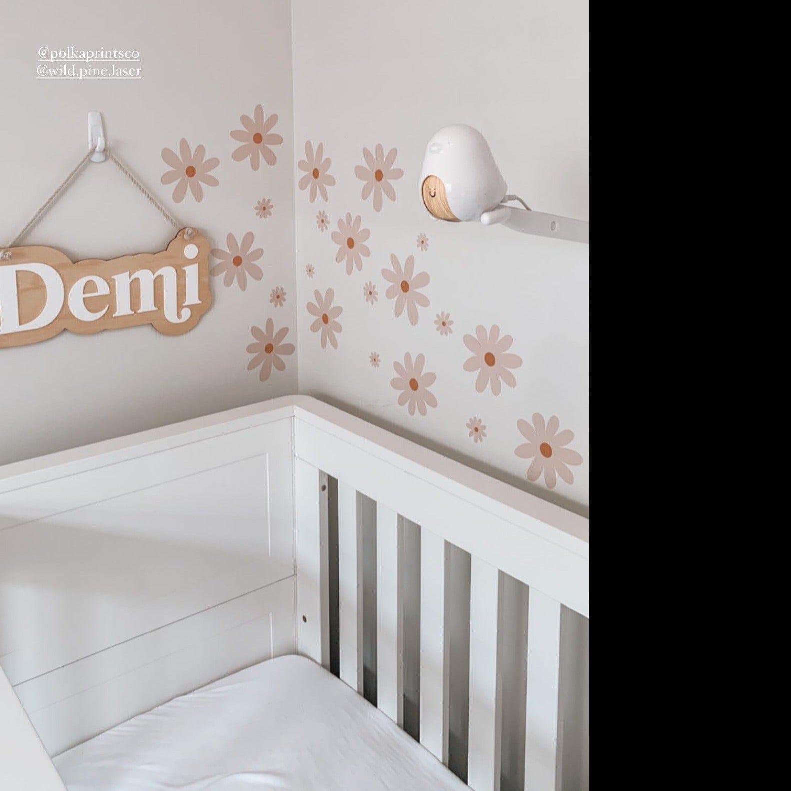 Polka Art Wall Decal Simple Daisy's Australian Design Hand Painted Peel & Stick, Removable Wall Decal. Nursery, Kids Playroom, Kids Teens Bedroom