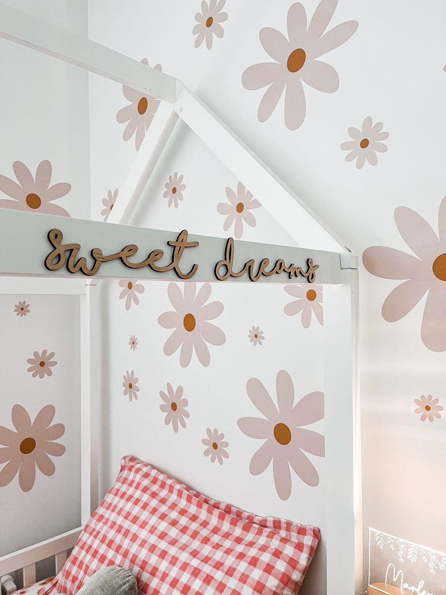 Polka Art Wall Decal Simple Daisy's Australian Design Hand Painted Peel & Stick, Removable Wall Decal. Nursery, Kids Playroom, Kids Teens Bedroom