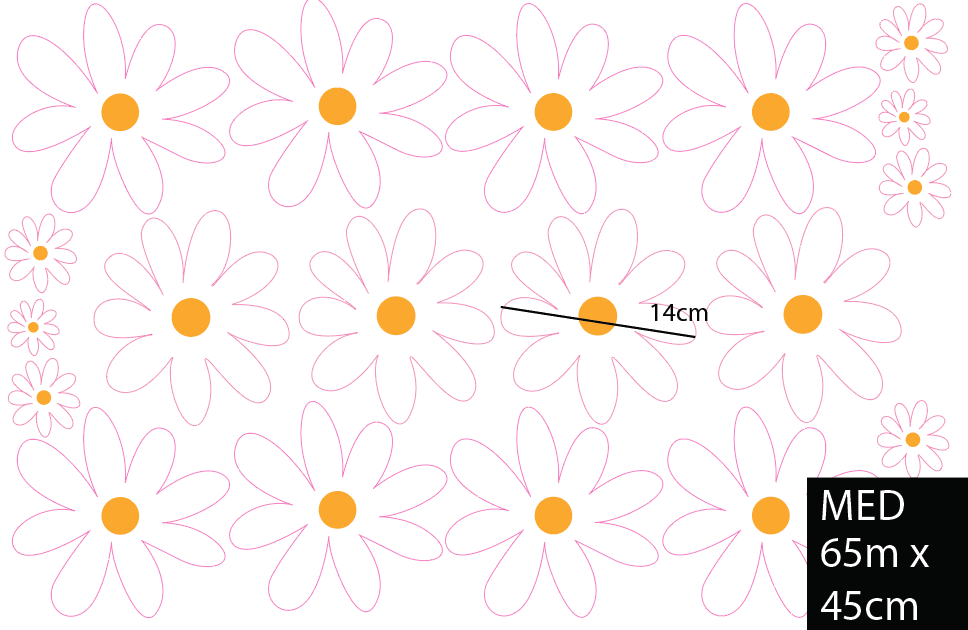 Polka Art Wall Decal Simple Daisy's Australian Design Hand Painted Peel & Stick, Removable Wall Decal. Nursery, Kids Playroom, Kids Teens Bedroom