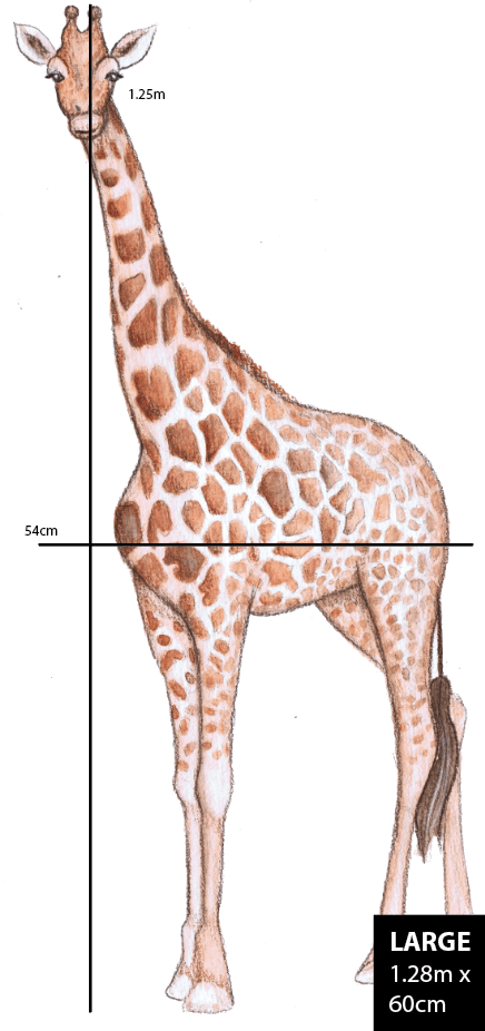 Polka Art Wall Decal Single Giraffe Australian Design Hand Painted Peel & Stick, Removable Wall Decal. Nursery, Kids Playroom, Kids Teens Bedroom