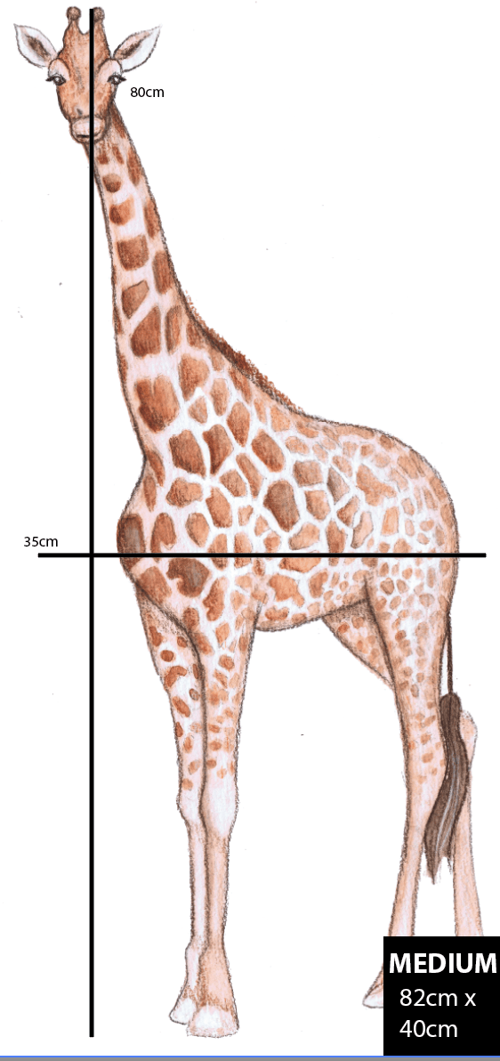 Polka Art Wall Decal Single Giraffe Australian Design Hand Painted Peel & Stick, Removable Wall Decal. Nursery, Kids Playroom, Kids Teens Bedroom