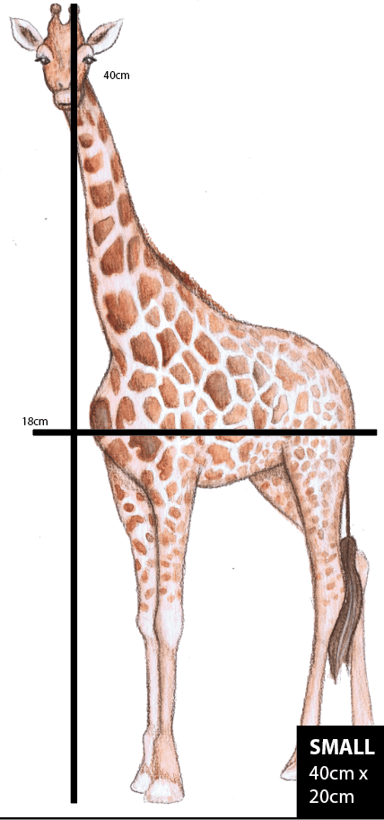 Polka Art Wall Decal Single Giraffe Australian Design Hand Painted Peel & Stick, Removable Wall Decal. Nursery, Kids Playroom, Kids Teens Bedroom