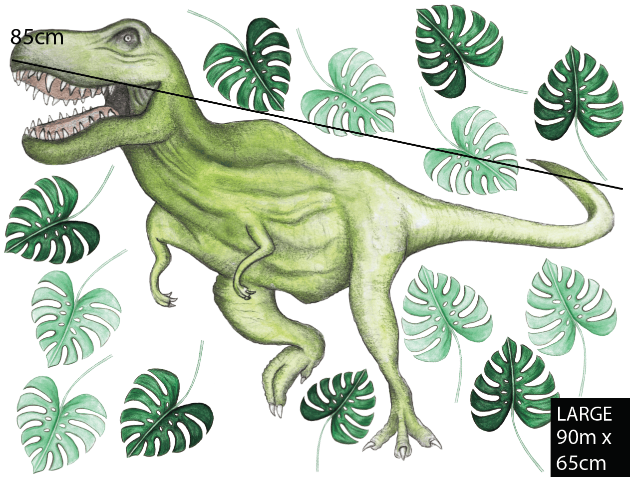 Polka Art Wall Decal Single T-Rex Australian Design Hand Painted Peel & Stick, Removable Wall Decal. Nursery, Kids Playroom, Kids Teens Bedroom