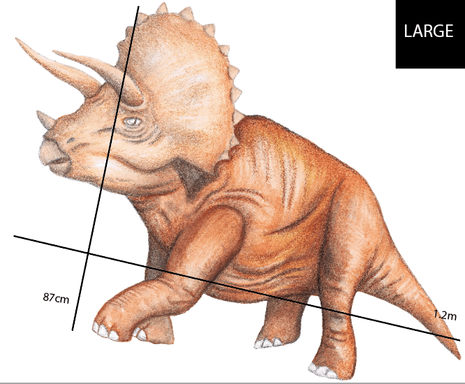 Polka Art Wall Decal Single Triceratops Australian Design Hand Painted Peel & Stick, Removable Wall Decal. Nursery, Kids Playroom, Kids Teens Bedroom