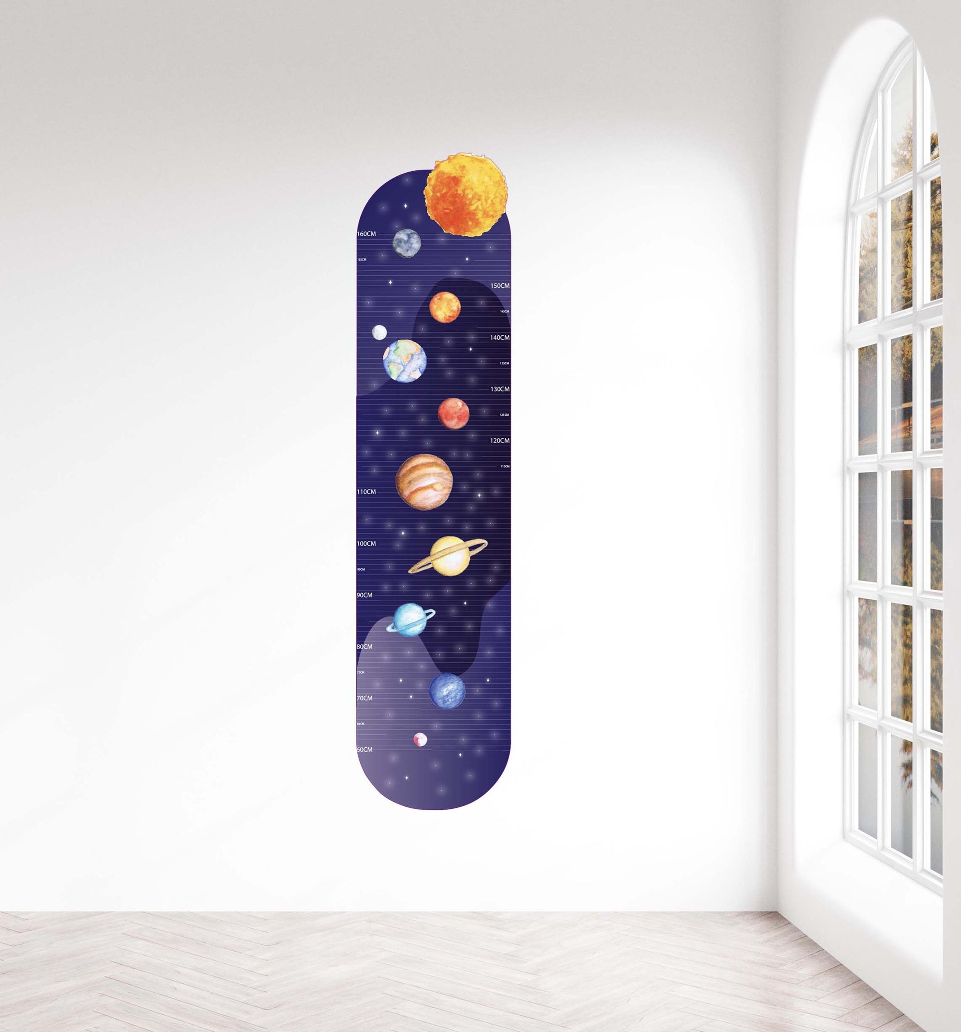 Polka Art Wall Decal Space Height Chart Australian Design Hand Painted Peel & Stick, Removable Wall Decal. Nursery, Kids Playroom, Kids Teens Bedroom