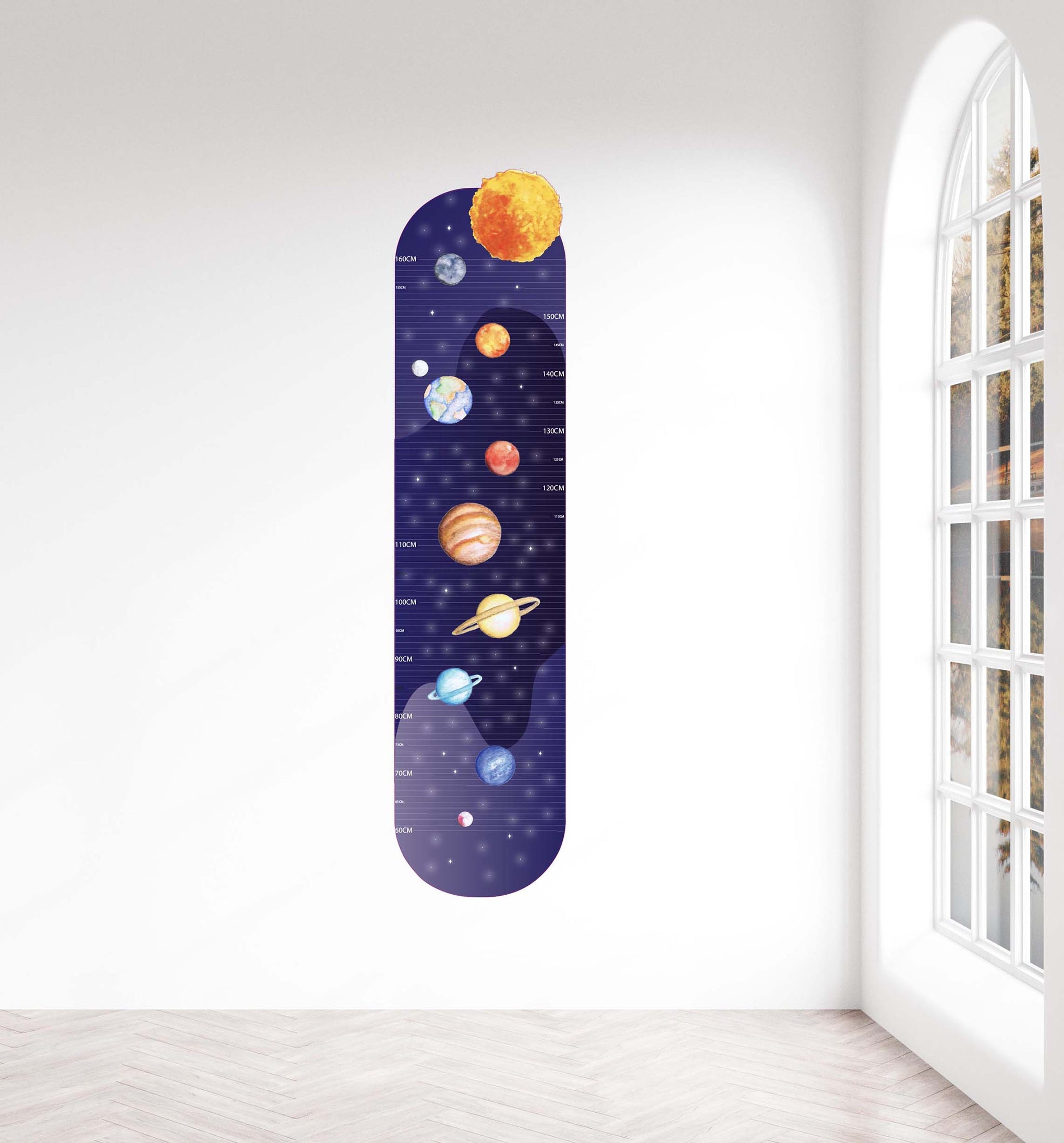 Polka Art Wall Decal Space Height Chart Australian Design Hand Painted Peel & Stick, Removable Wall Decal. Nursery, Kids Playroom, Kids Teens Bedroom