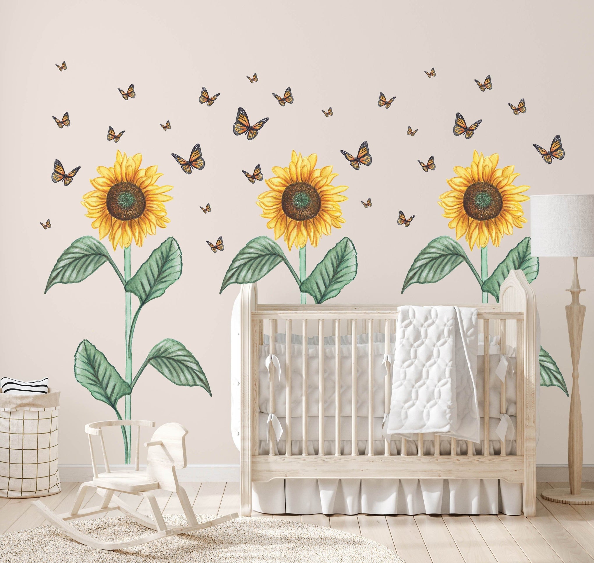 Polka Art Wall Decal Sunflower Decal Australian Design Hand Painted Peel & Stick, Removable Wall Decal. Nursery, Kids Playroom, Kids Teens Bedroom