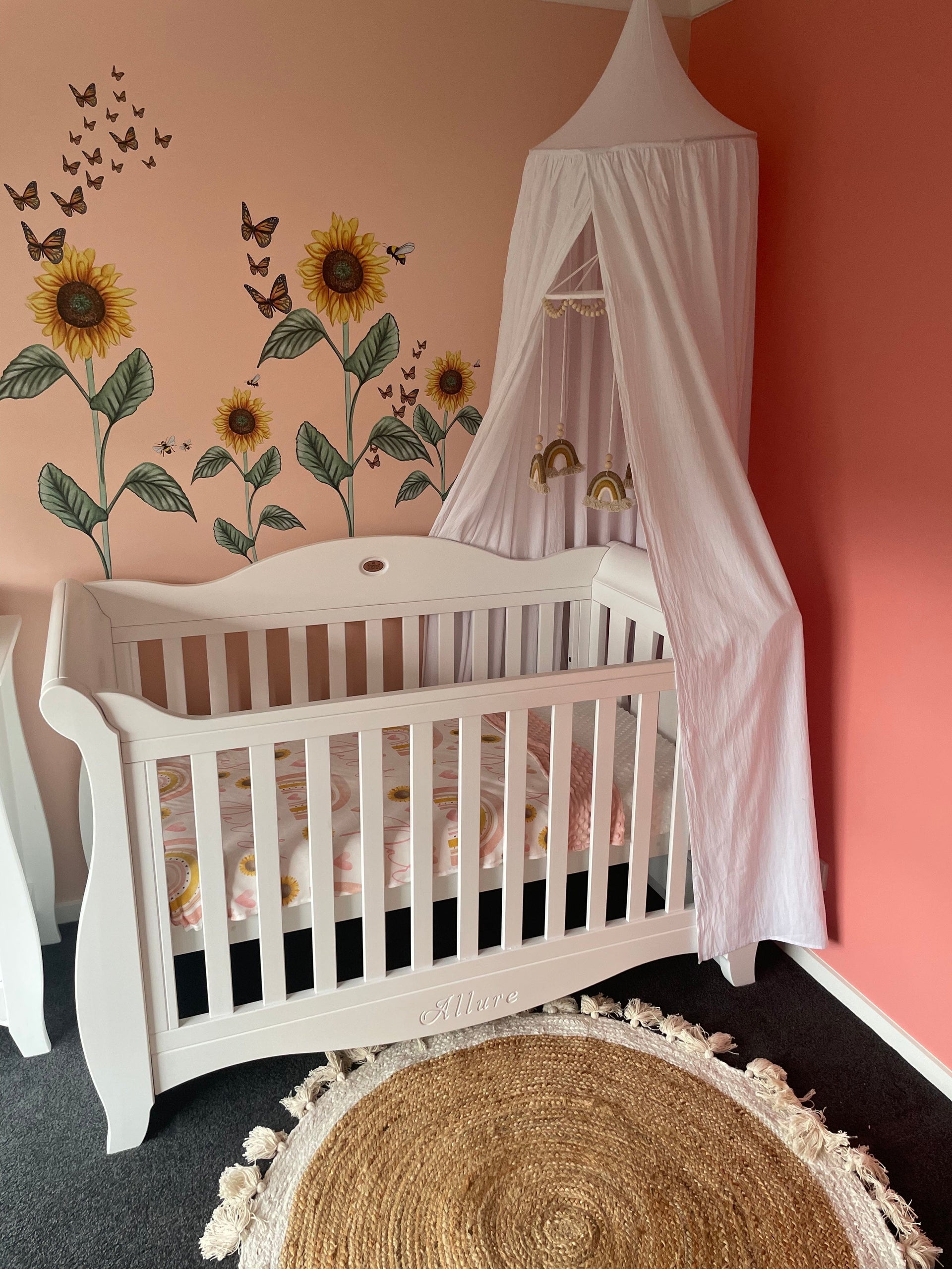 Polka Art Wall Decal Sunflower Decal Australian Design Hand Painted Peel & Stick, Removable Wall Decal. Nursery, Kids Playroom, Kids Teens Bedroom
