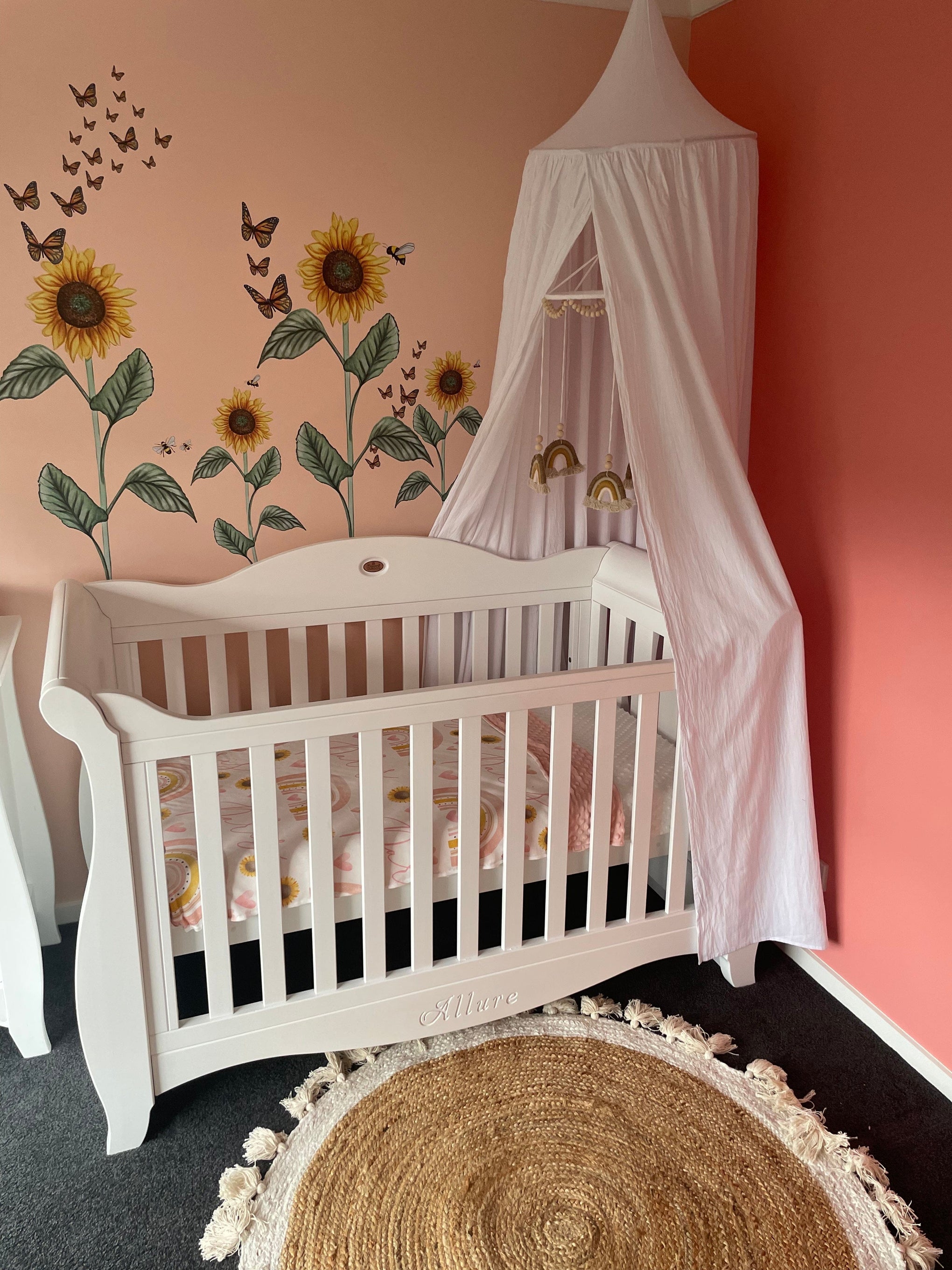 Polka Art Wall Decal Sunflower Decal Australian Design Hand Painted Peel & Stick, Removable Wall Decal. Nursery, Kids Playroom, Kids Teens Bedroom