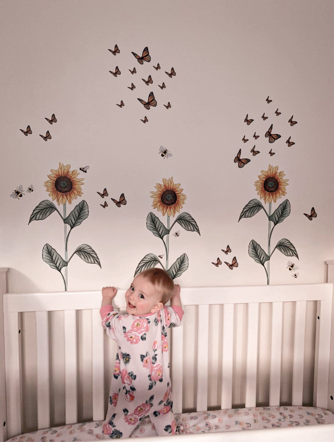 Polka Art Wall Decal Sunflower Decal Australian Design Hand Painted Peel & Stick, Removable Wall Decal. Nursery, Kids Playroom, Kids Teens Bedroom