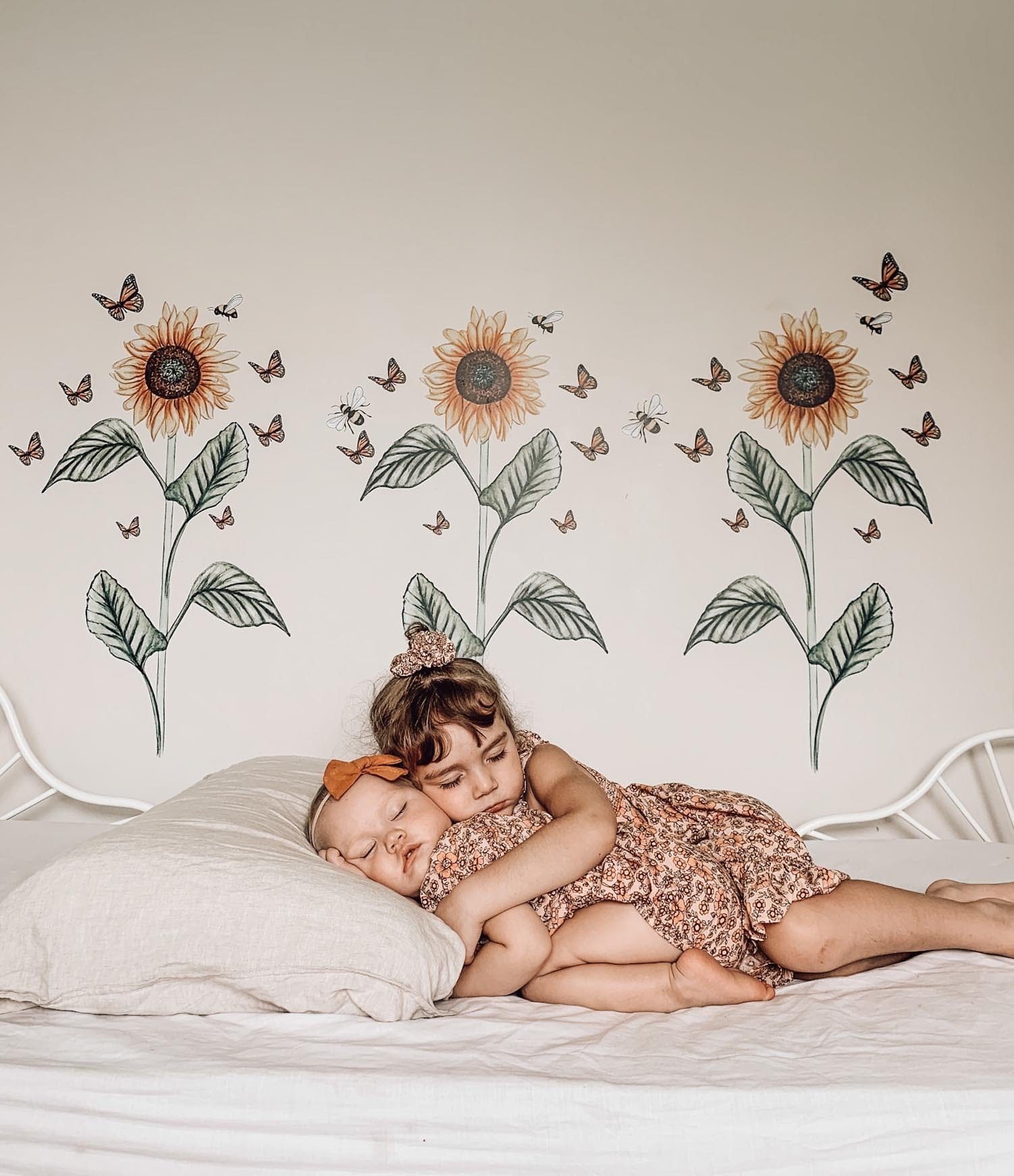 Polka Art Wall Decal Sunflower Decal Australian Design Hand Painted Peel & Stick, Removable Wall Decal. Nursery, Kids Playroom, Kids Teens Bedroom