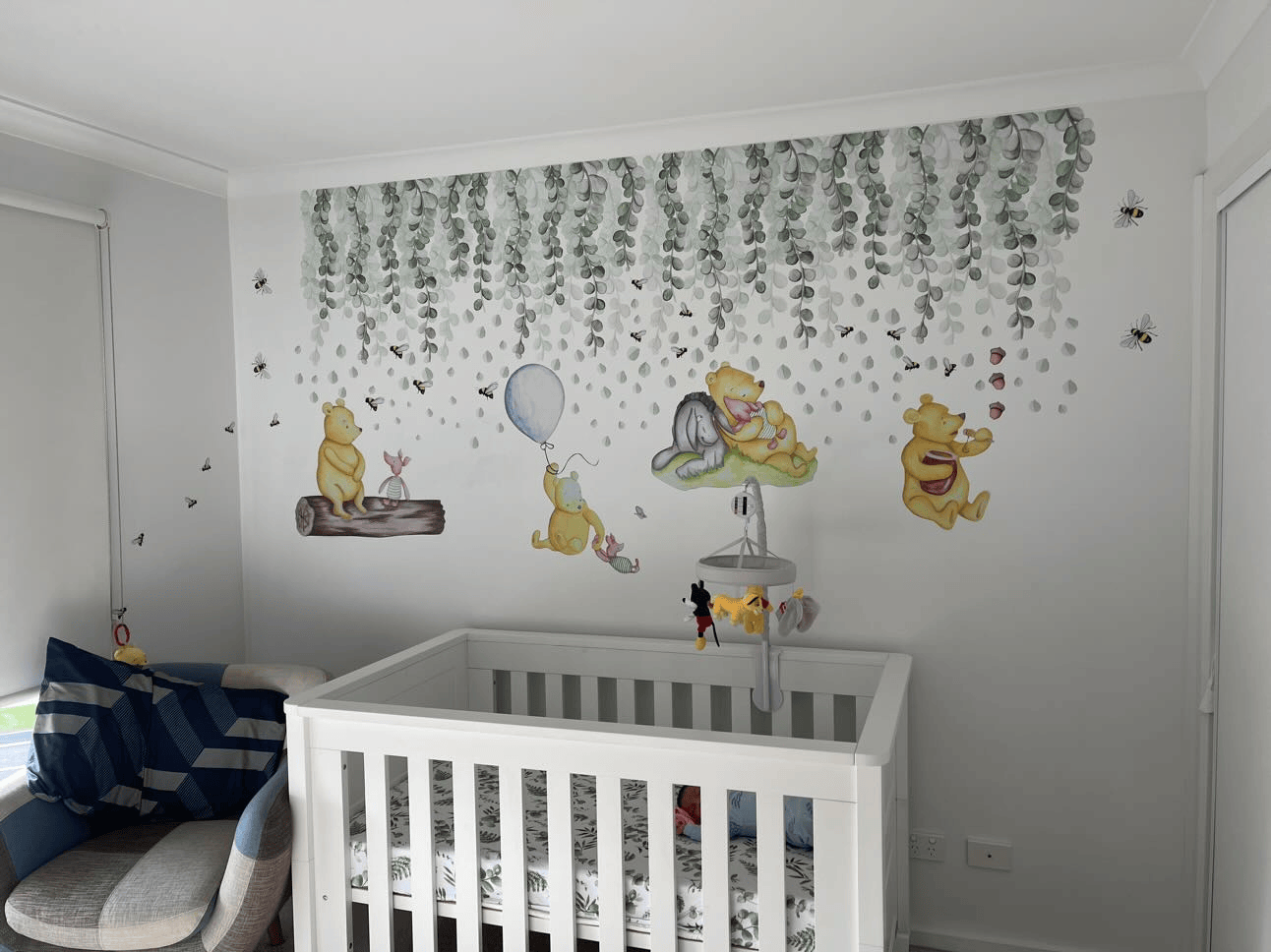Polka Art Wall Decal Winnie The Pooh Wall Decals Australian Design Hand Painted Peel & Stick, Removable Wall Decal. Nursery, Kids Playroom, Kids Teens Bedroom