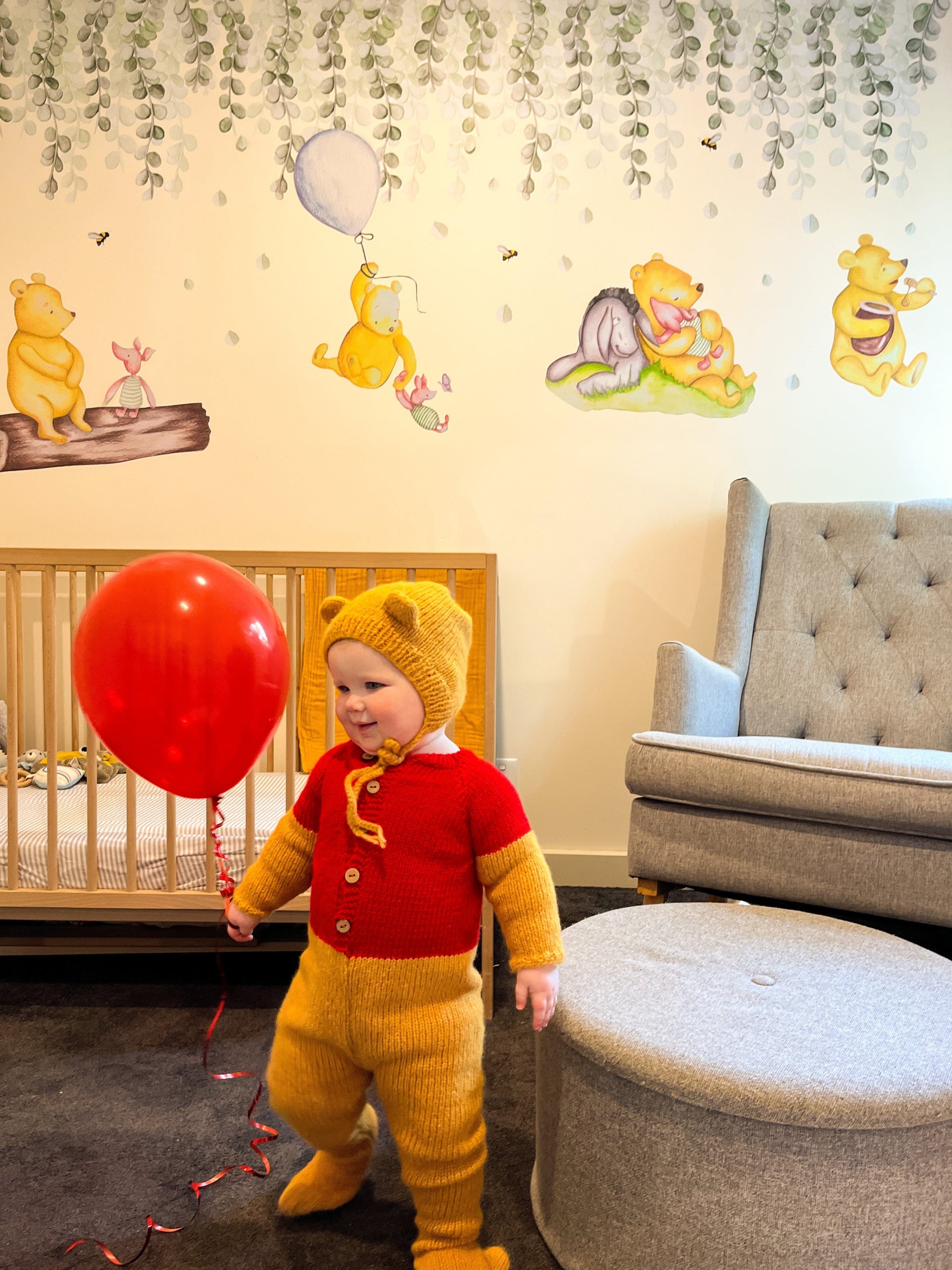 Polka Art Wall Decal Winnie The Pooh Wall Decals Australian Design Hand Painted Peel & Stick, Removable Wall Decal. Nursery, Kids Playroom, Kids Teens Bedroom