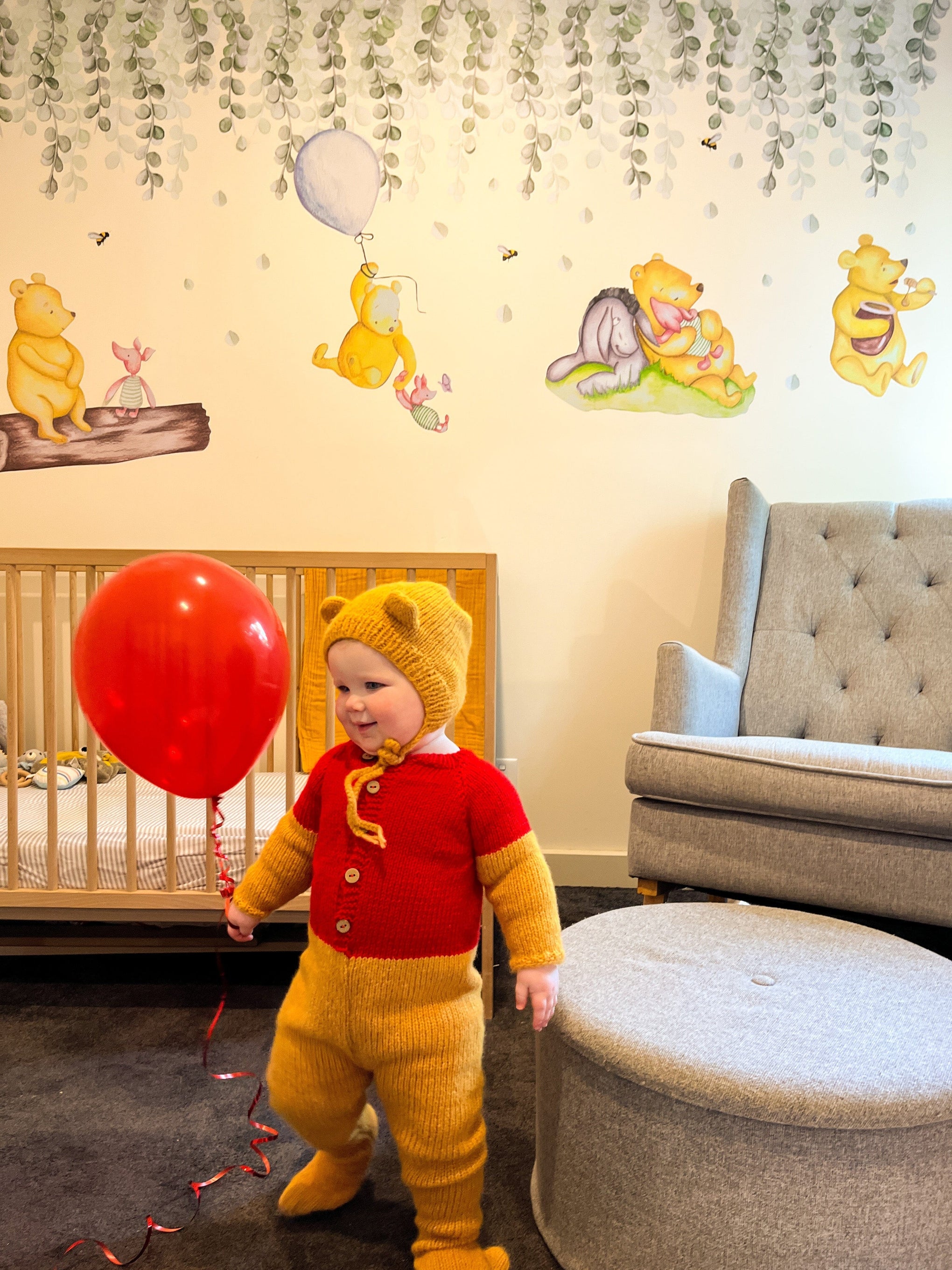 Polka Art Wall Decal Winnie The Pooh Wall Decals Australian Design Hand Painted Peel & Stick, Removable Wall Decal. Nursery, Kids Playroom, Kids Teens Bedroom