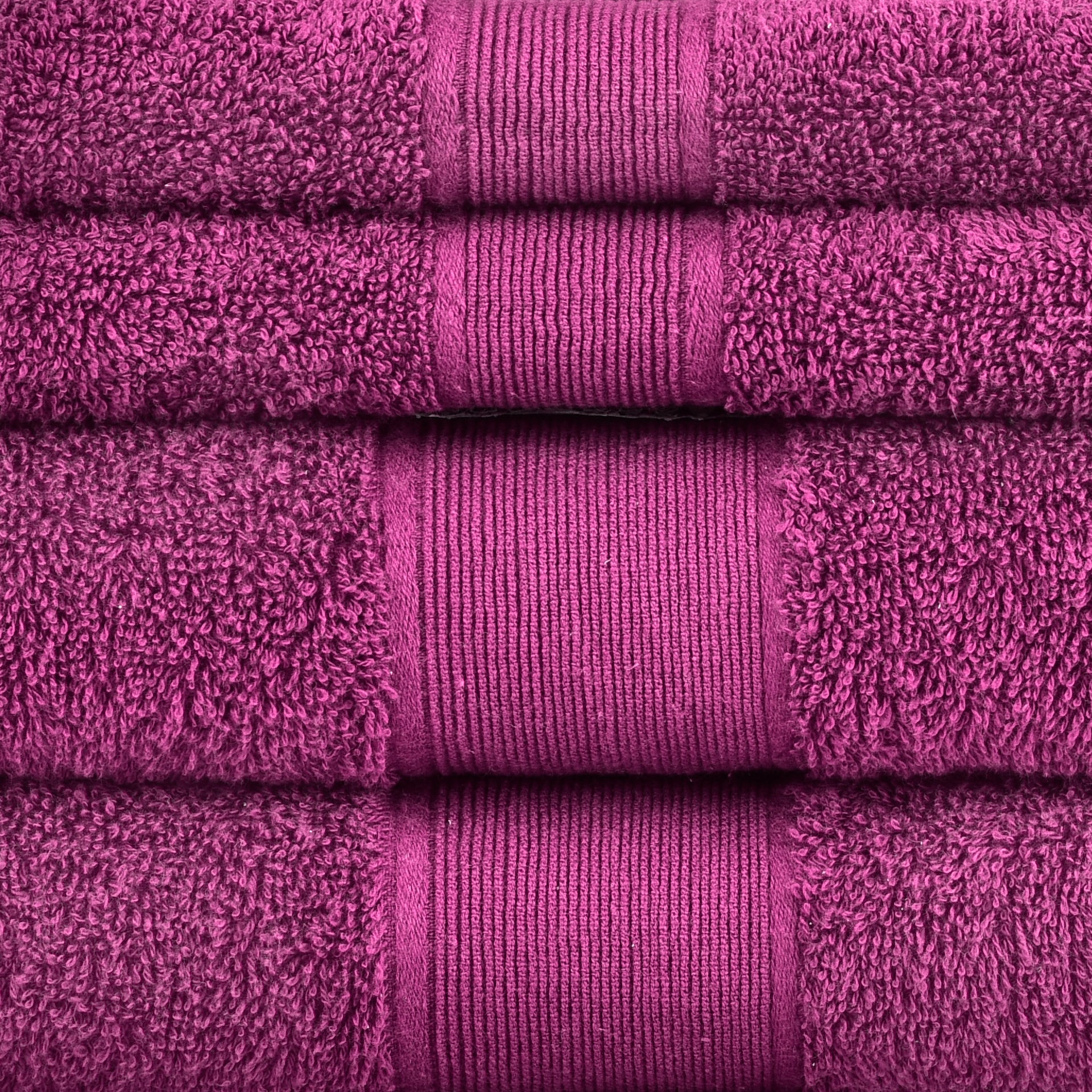 Amelia 500GSM 100% Cotton Towel Set -Single Ply carded 6 Pieces -Dark Purple Amelia
